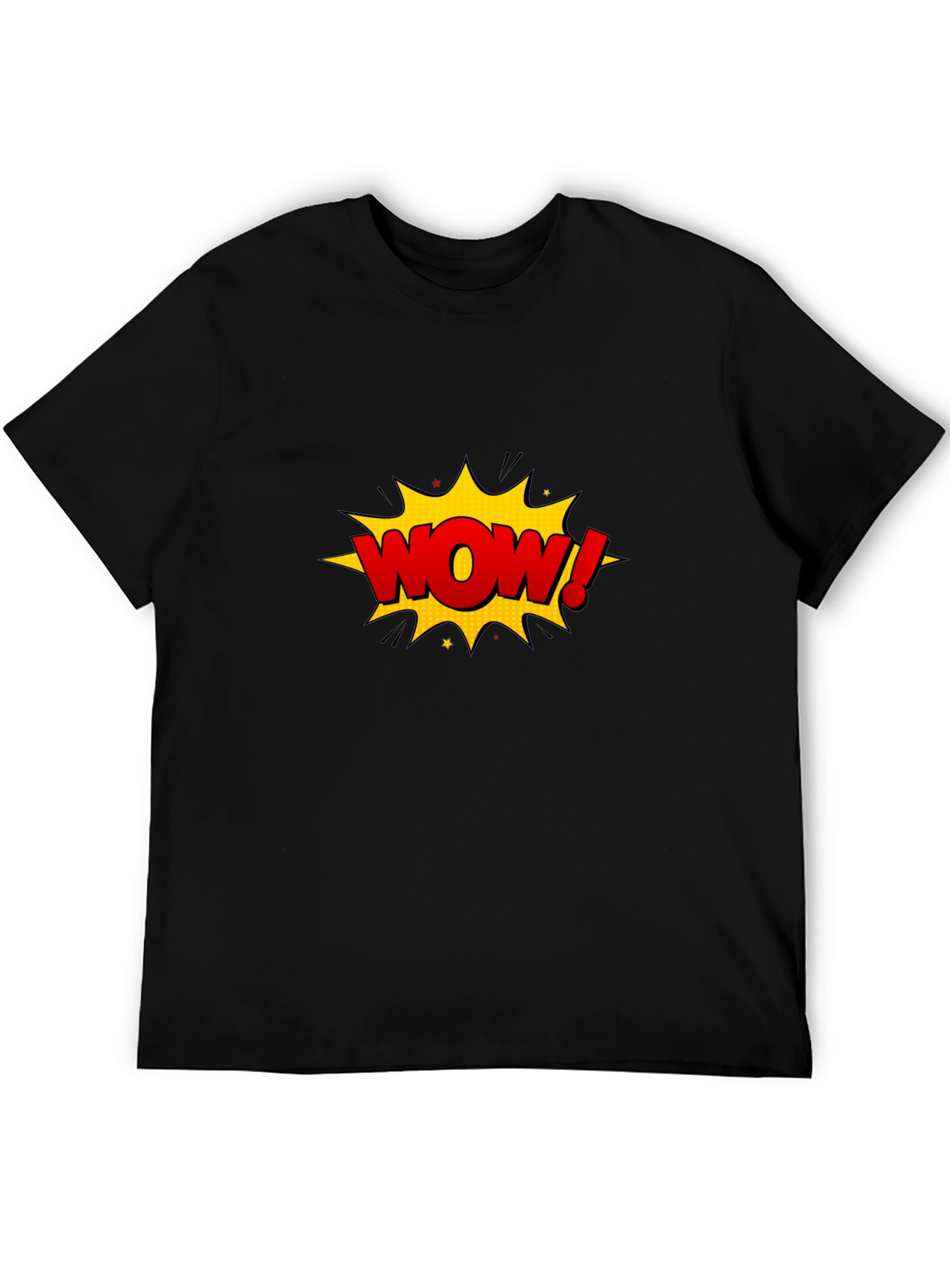 WOW Graphic T-Shirt - Comic Style Black Tee