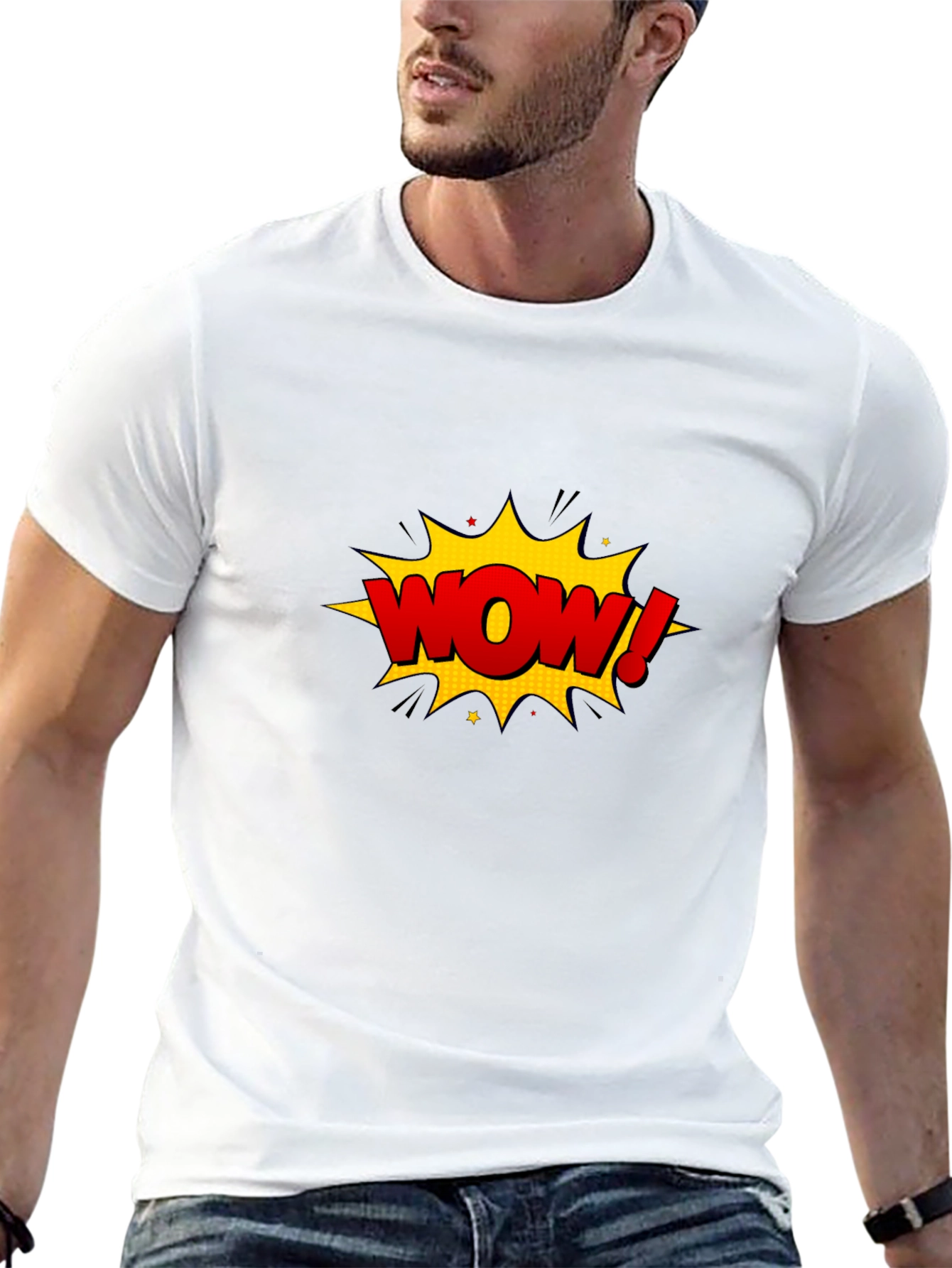 WOW Graphic T-Shirt - Comic Style Black Tee