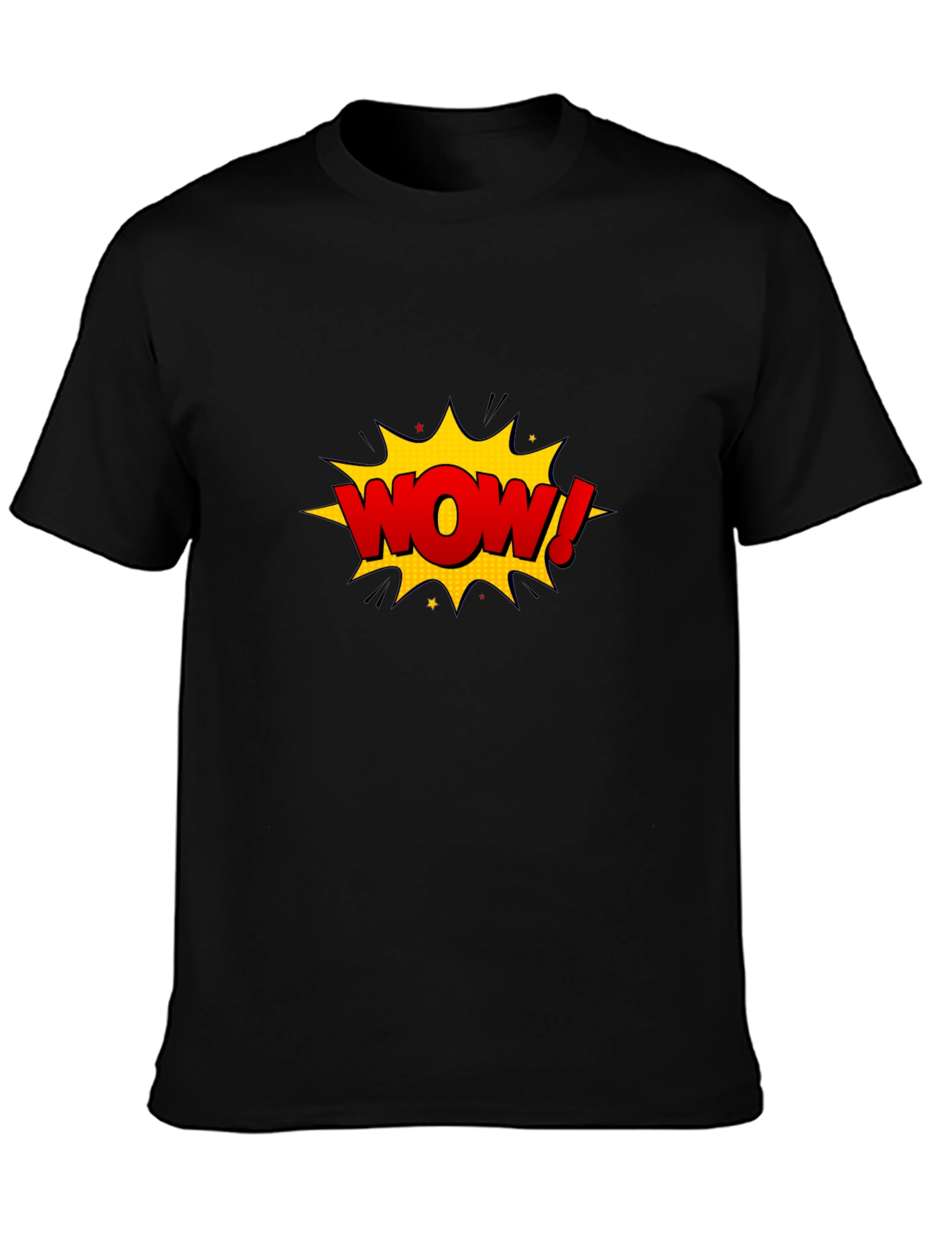WOW Graphic T-Shirt - Comic Style Black Tee