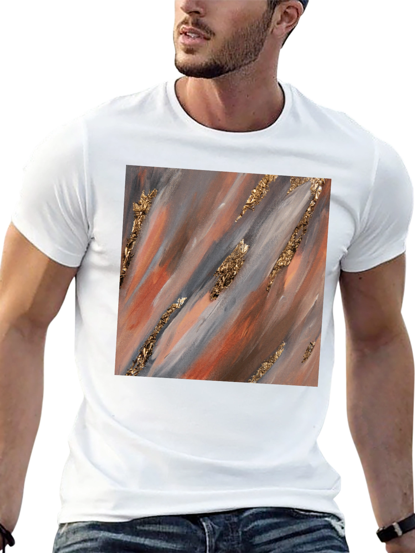 Abstract Gold Accent T-Shirt