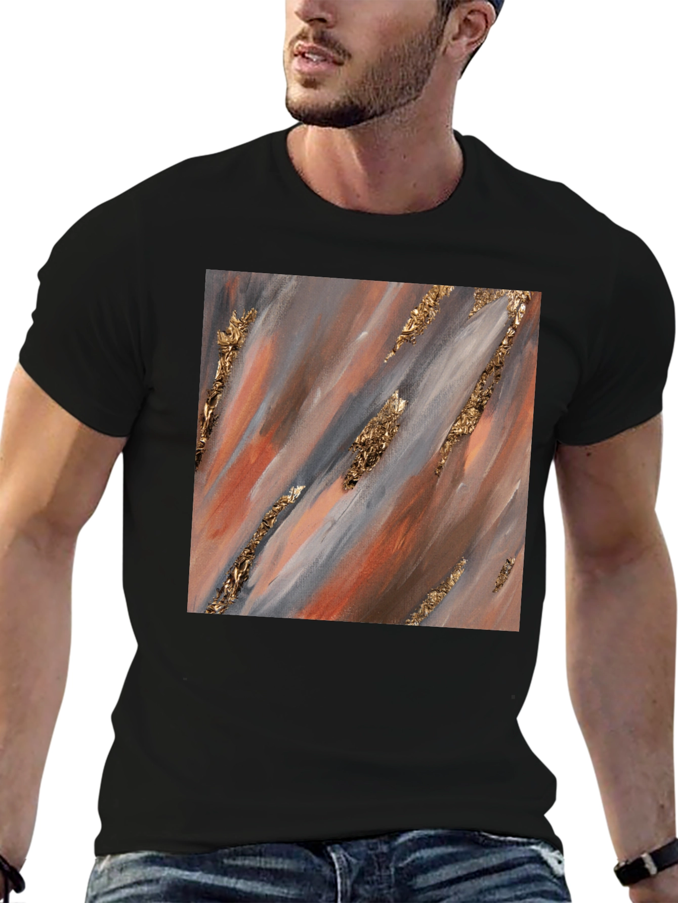 Abstract Gold Accent T-Shirt