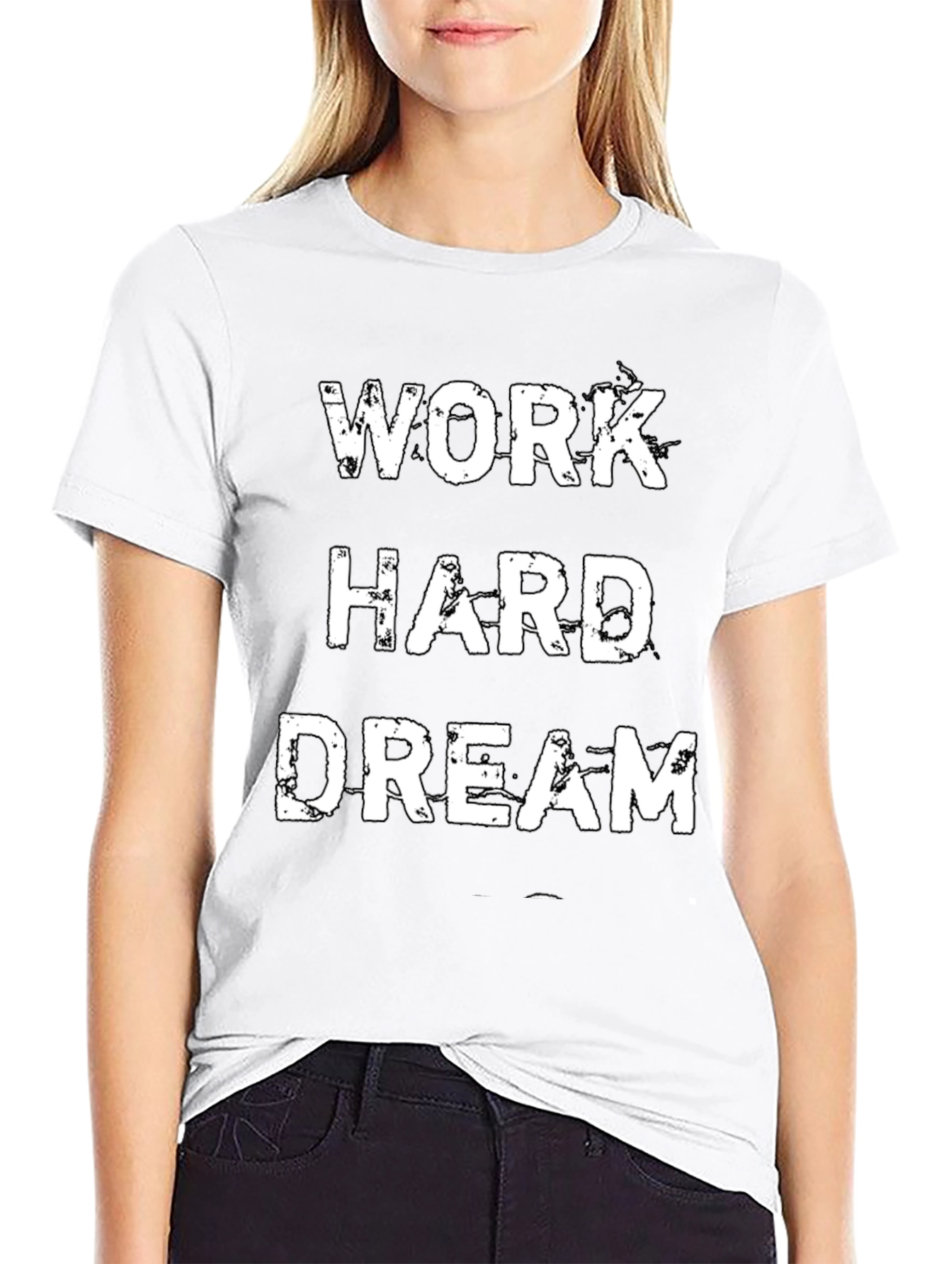 Work Hard Dream Motivational Black T-Shirt