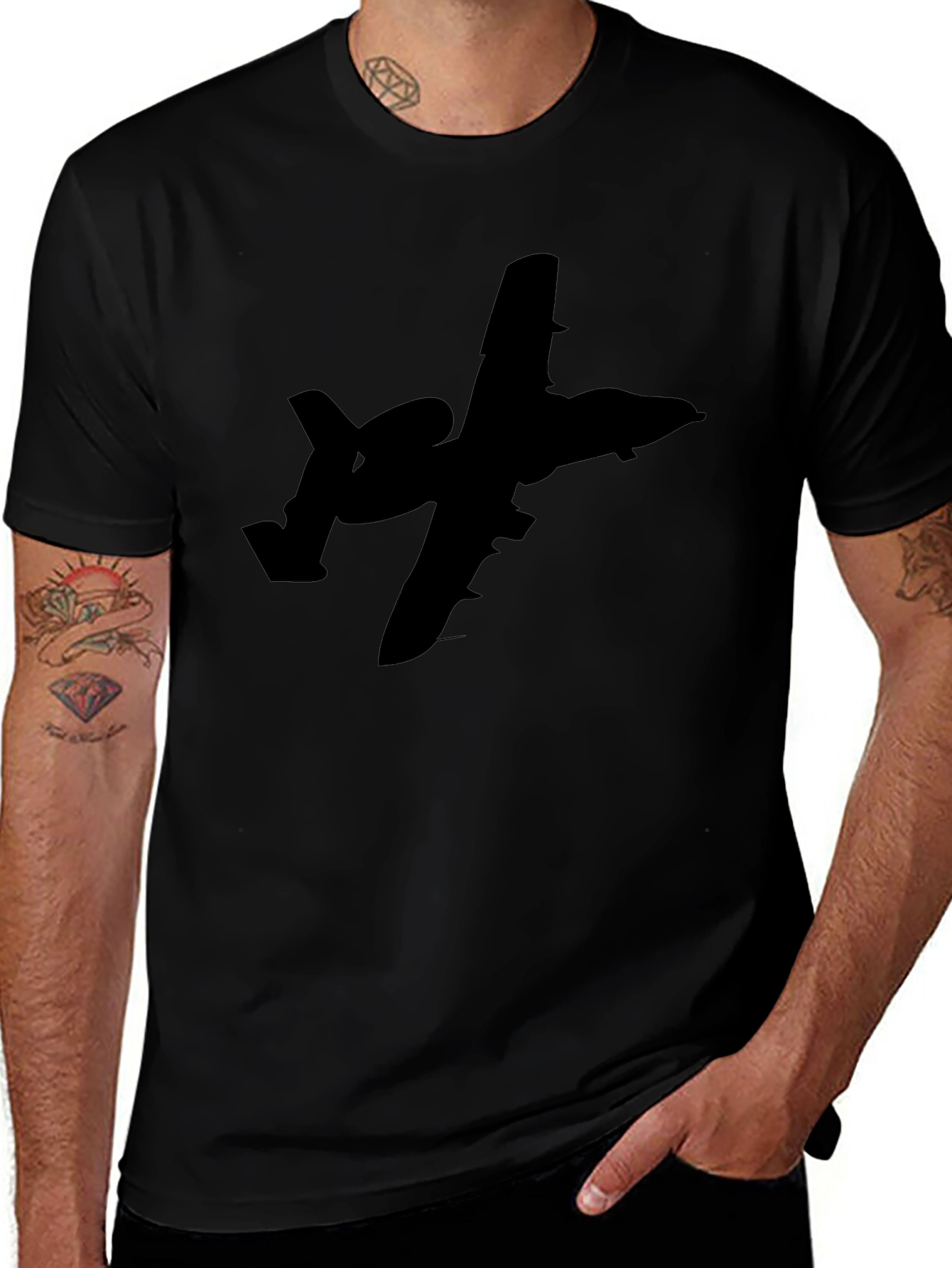 A-10 Warthog Silhouette Black T-Shirt