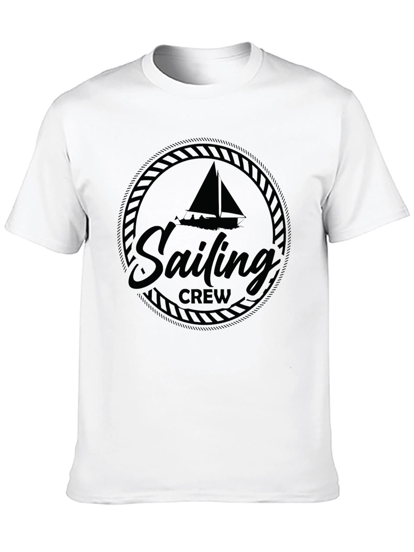 Sailing Crew Graphic T-Shirt - Black