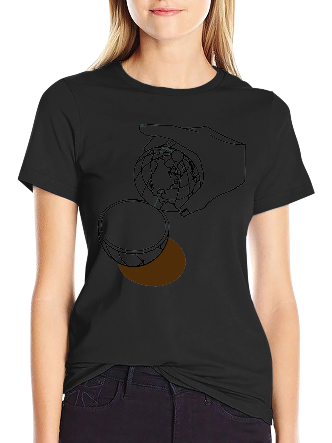 Abstract Globe Graphic Print T-Shirt