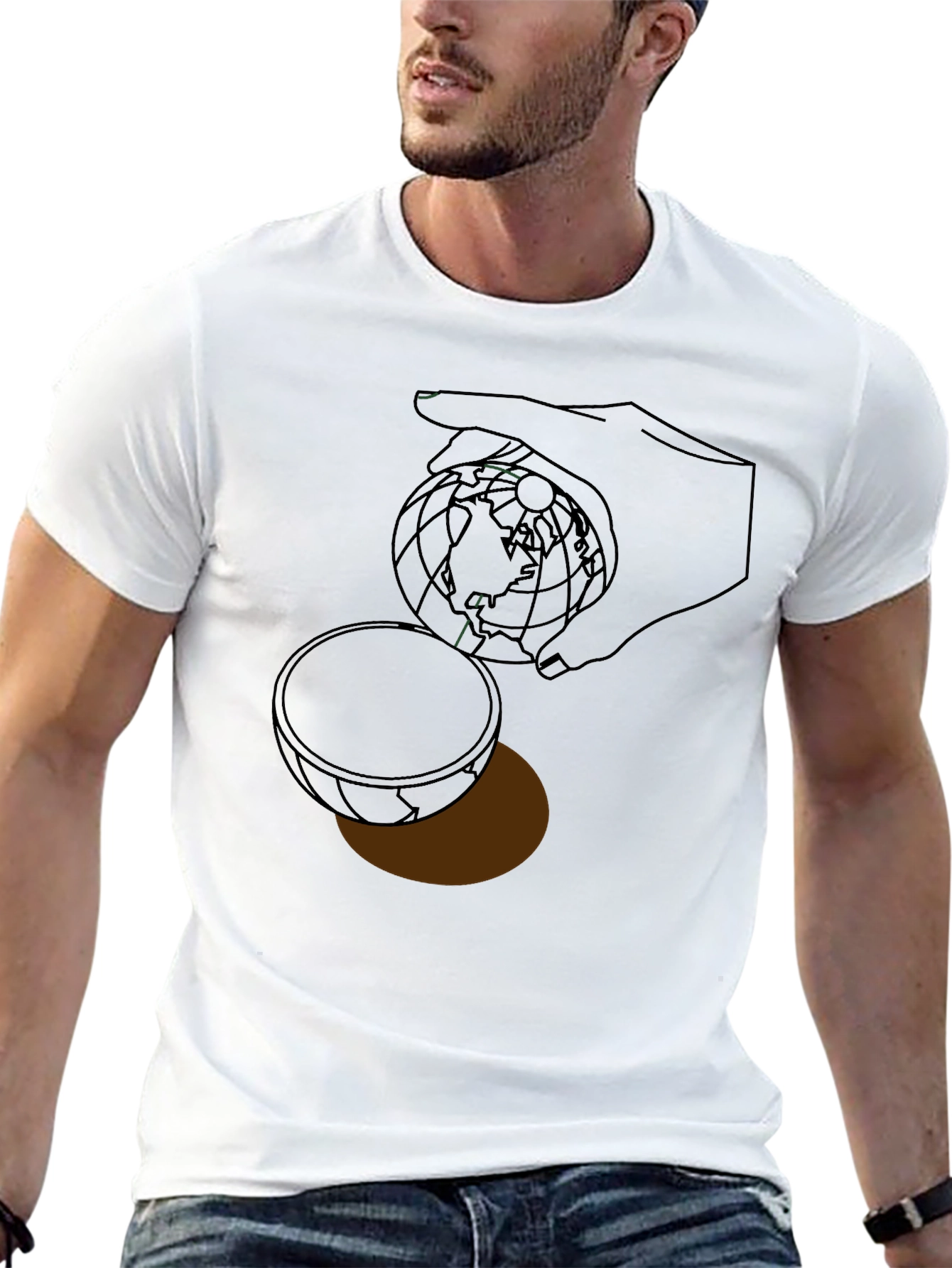 Abstract Globe Graphic Print T-Shirt