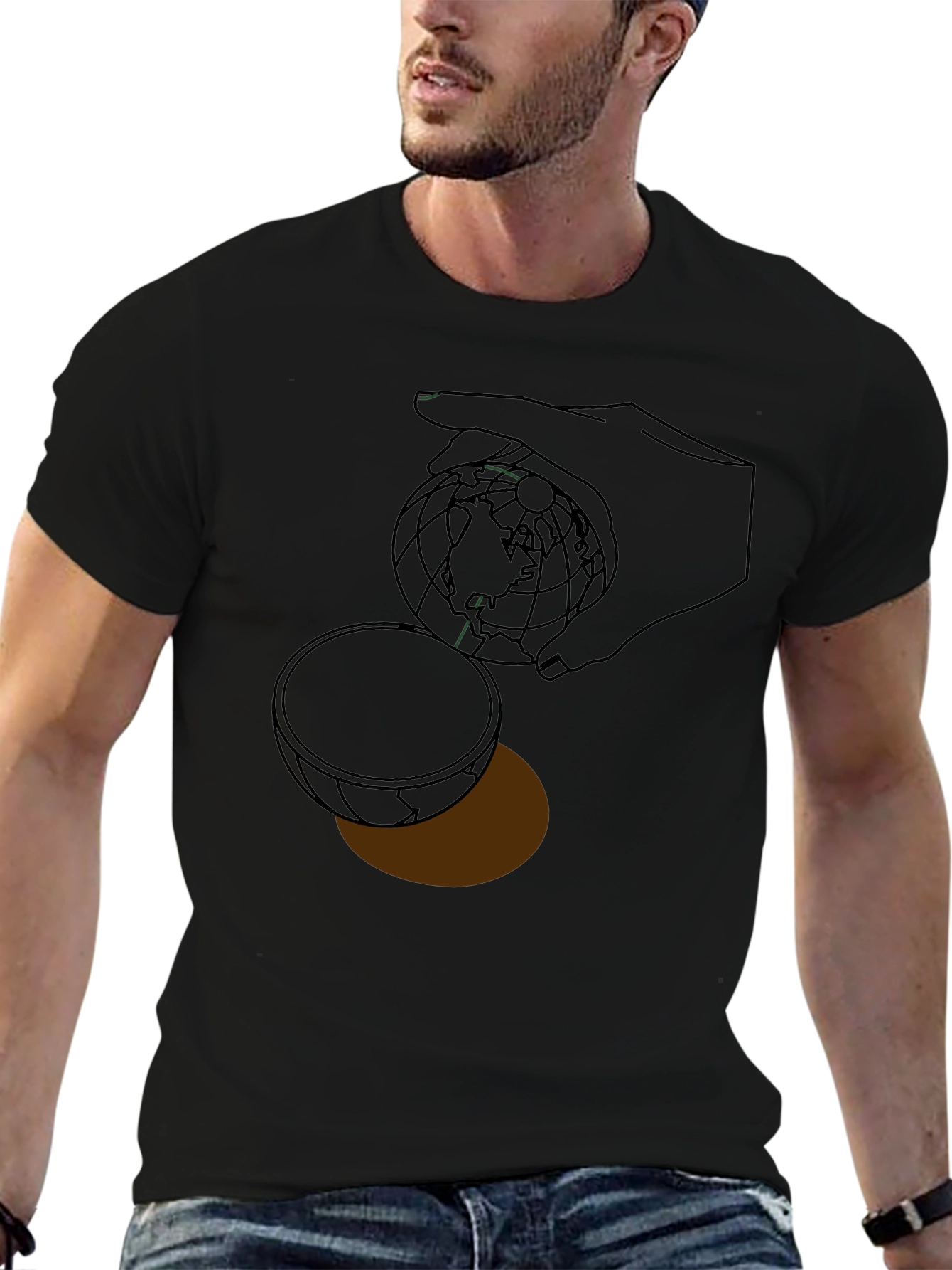 Abstract Globe Graphic Print T-Shirt