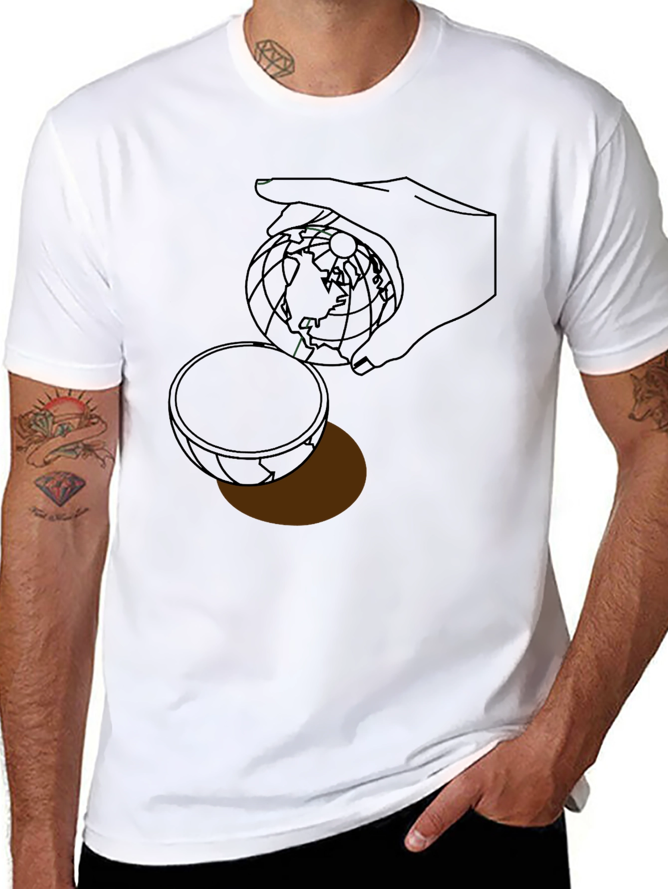 Abstract Globe Graphic Print T-Shirt