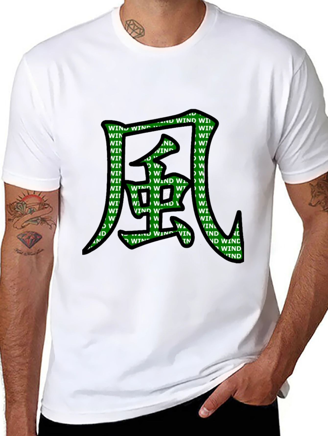Wind Kanji Graphic T-Shirt - Unique Design