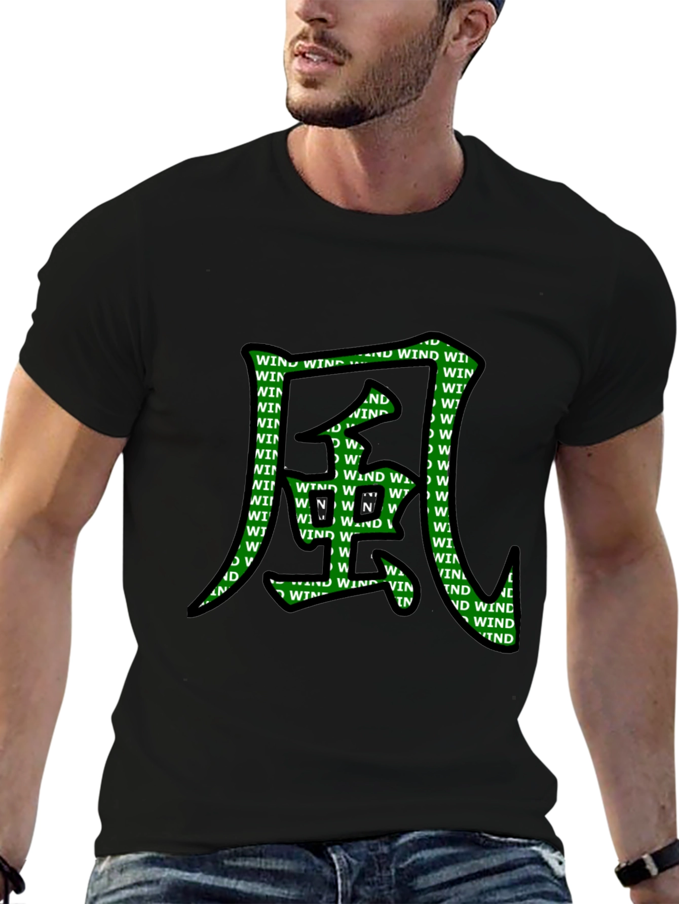 Wind Kanji Graphic T-Shirt - Unique Design