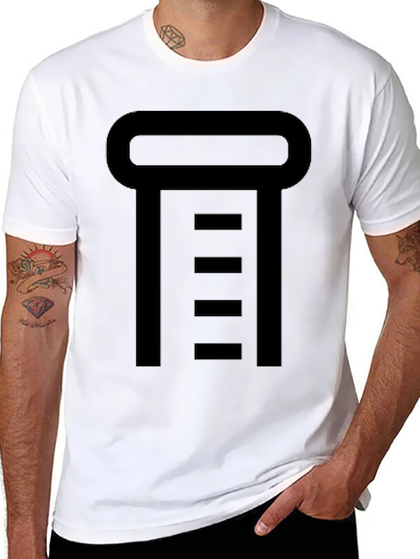 Abstract Graphic Print Black T-Shirt