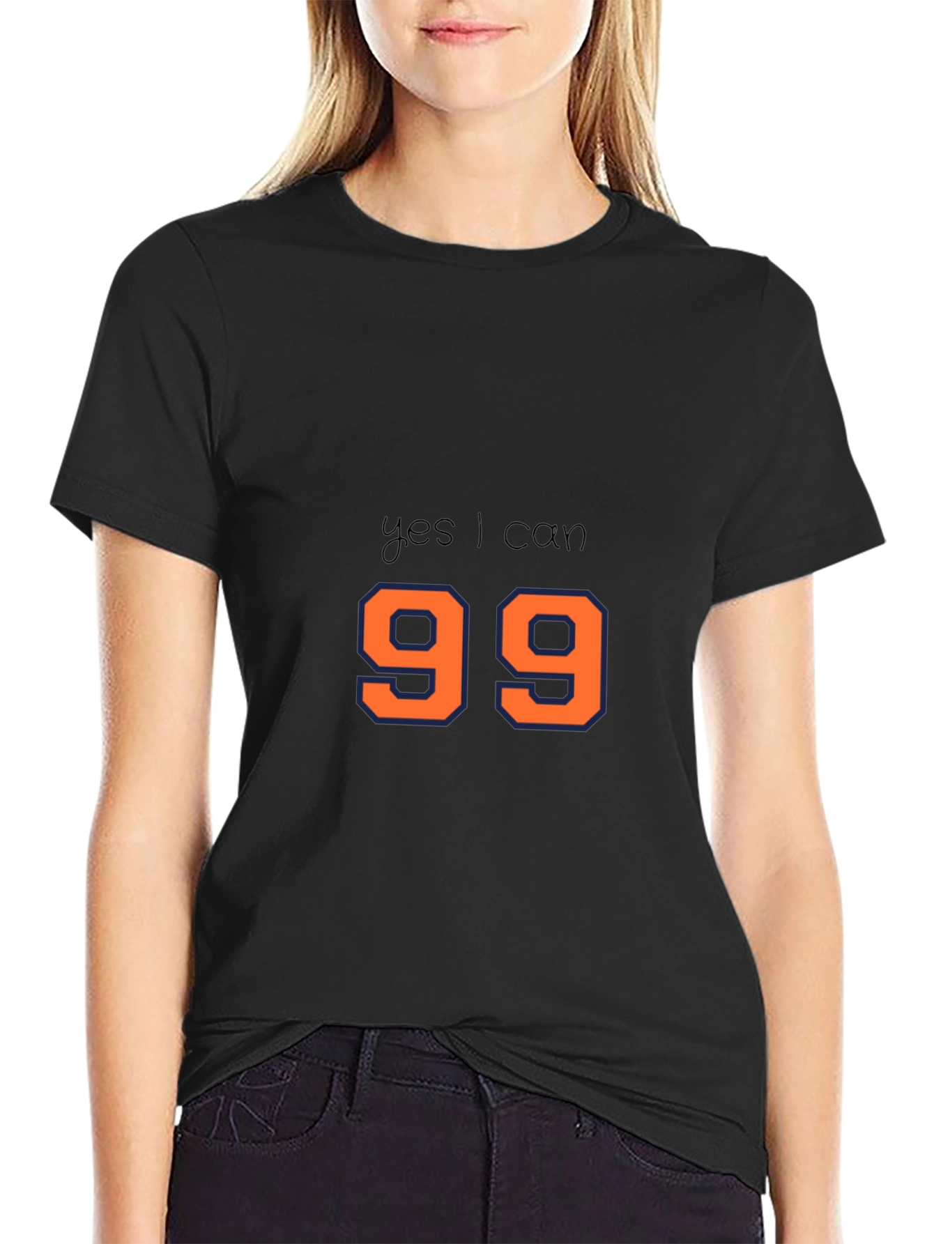 Yes I Can 99 T-Shirt - Black Cotton Tee
