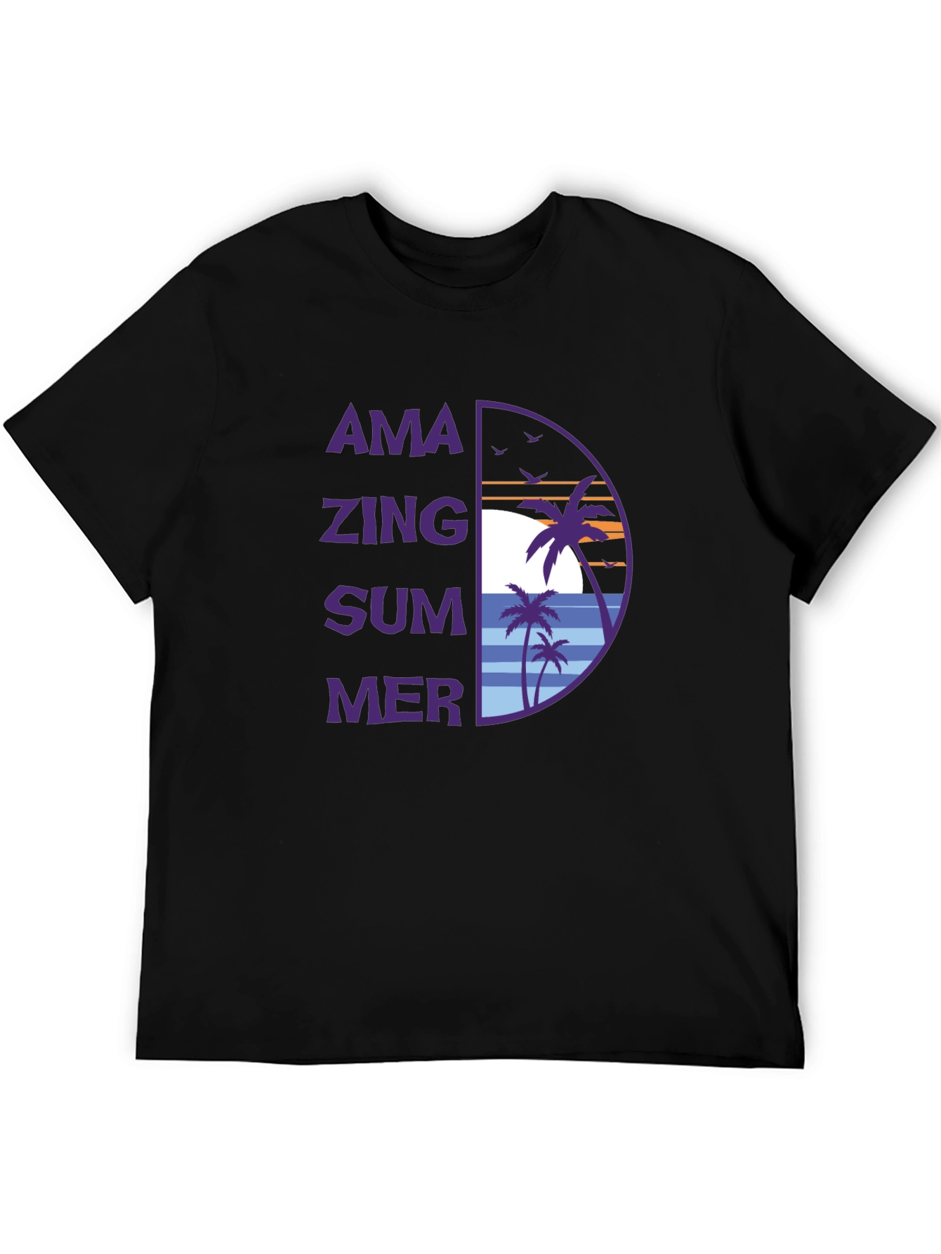 Amazing Summer Graphic T-Shirt - Tropical Beach Design