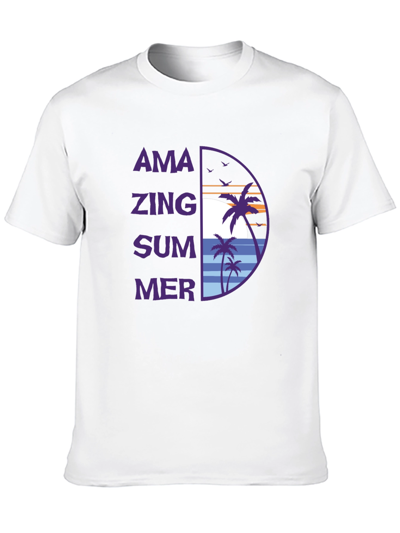 Amazing Summer Graphic T-Shirt - Tropical Beach Design