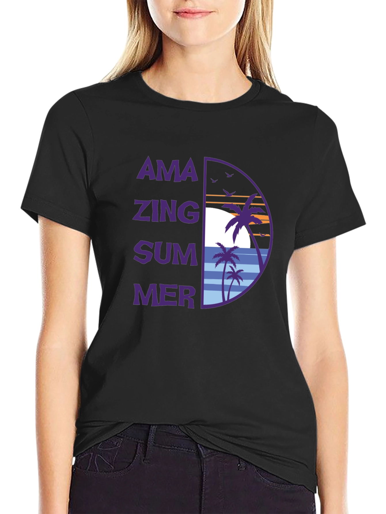 Amazing Summer Graphic T-Shirt - Tropical Beach Design