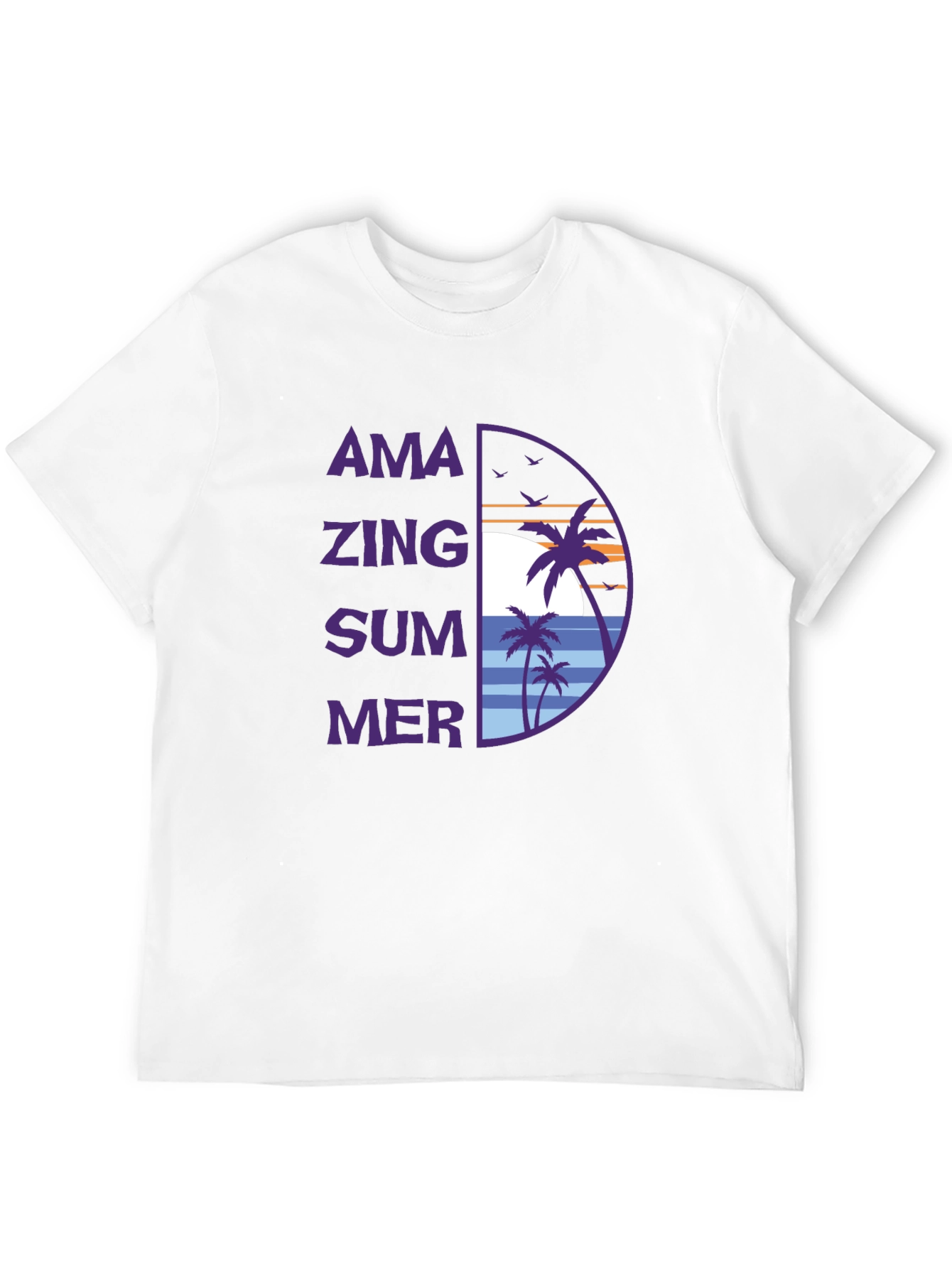 Amazing Summer Graphic T-Shirt - Tropical Beach Design