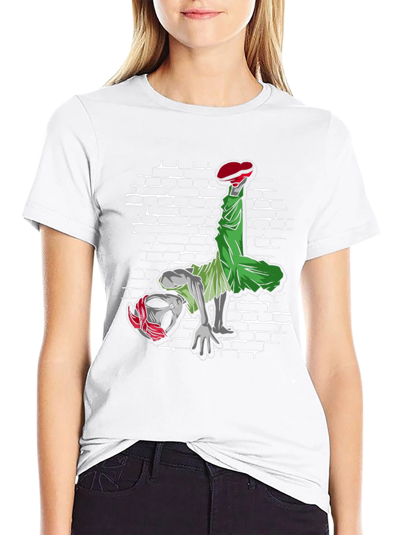 Alien Breakdancer Graphic Tee - Black