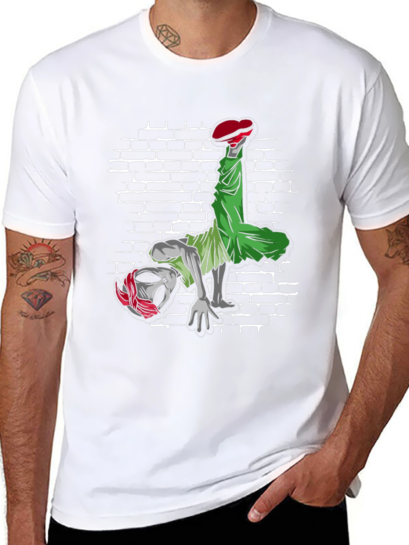 Alien Breakdancer Graphic Tee - Black