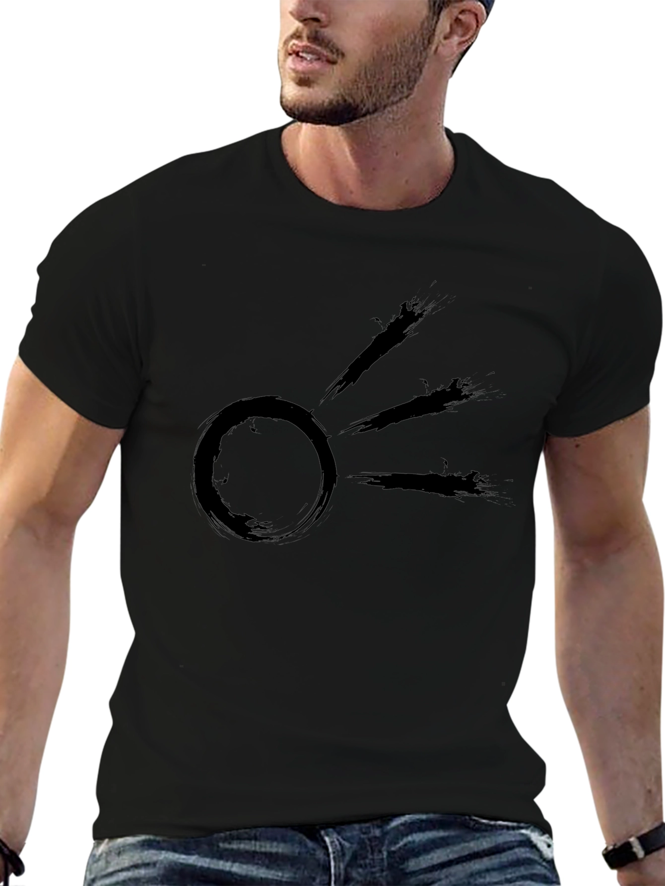 Zen Sun Black T-Shirt - Modern Graphic Tee