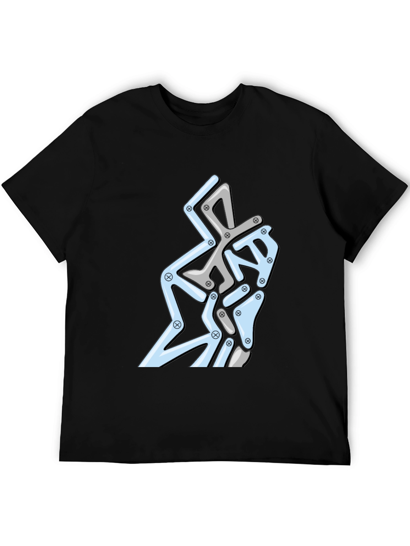 Abstract Geometric Graphic Print Tee - Modern Design
