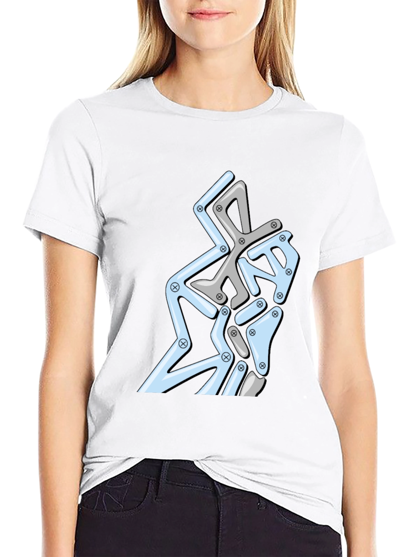 Abstract Geometric Graphic Print Tee - Modern Design