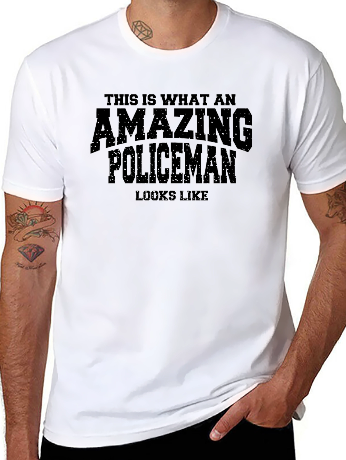 Amazing Policeman Graphic Tee - Black