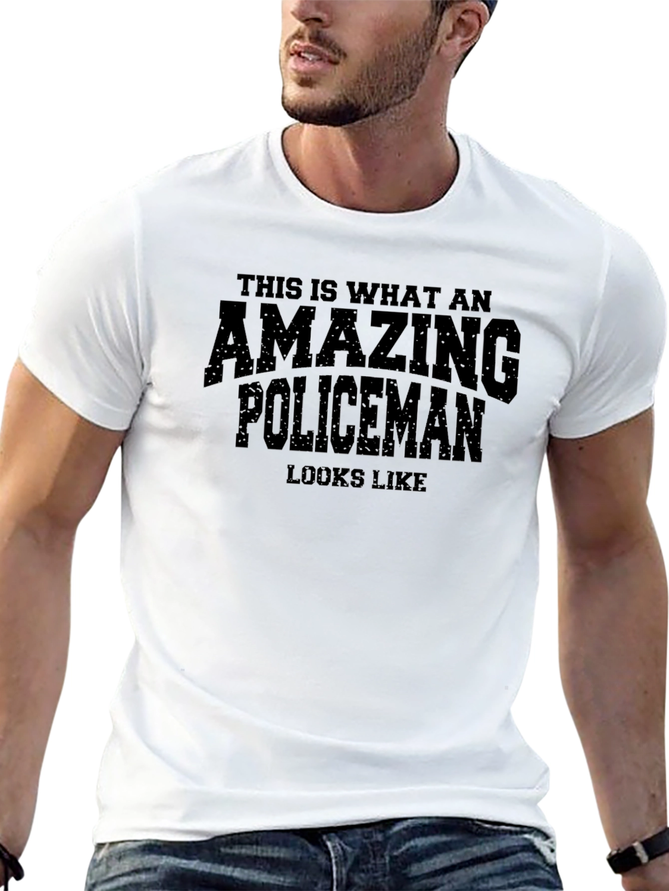 Amazing Policeman Graphic Tee - Black