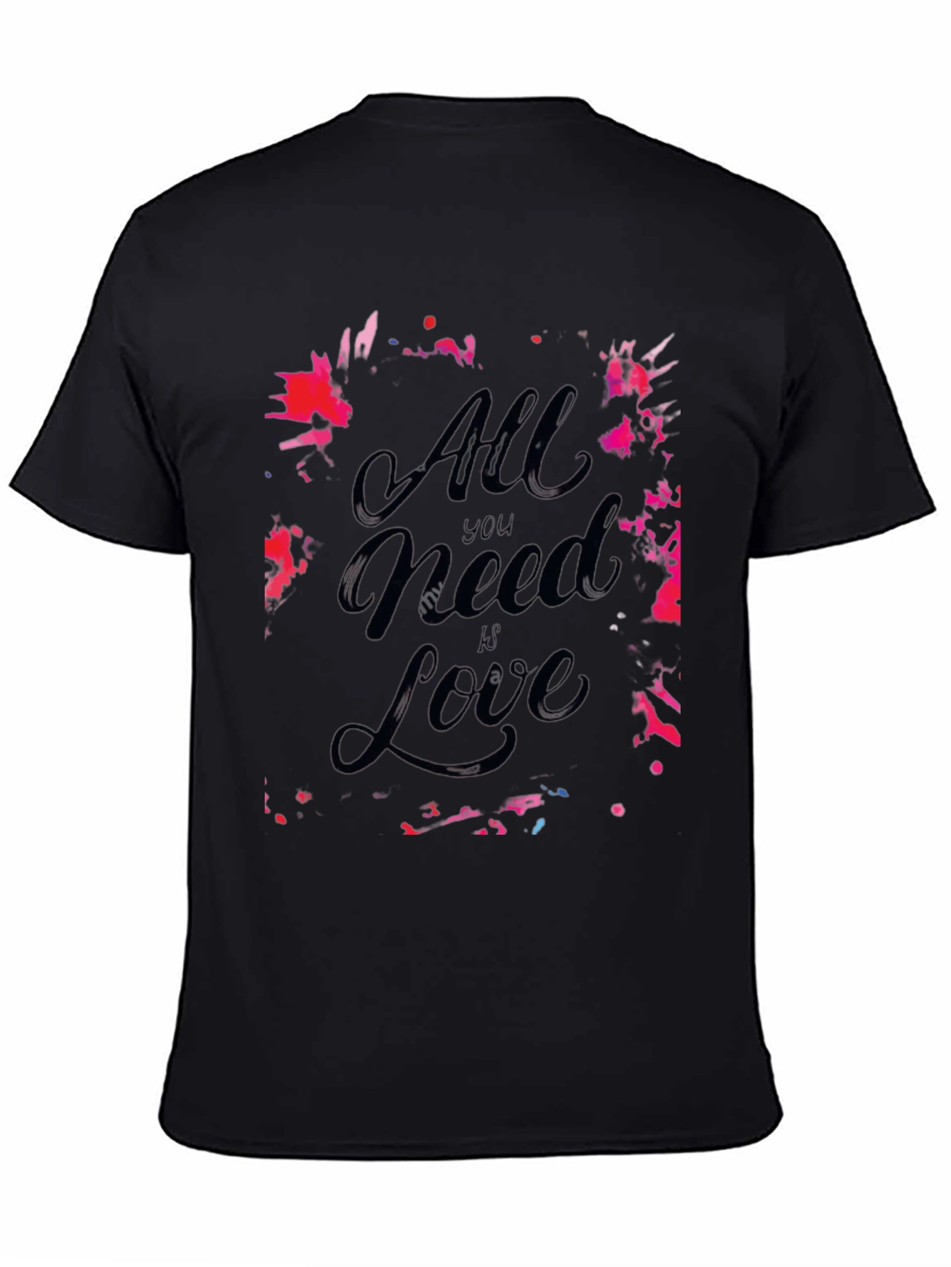 All You Need Is Love Graphic Print Black Tee