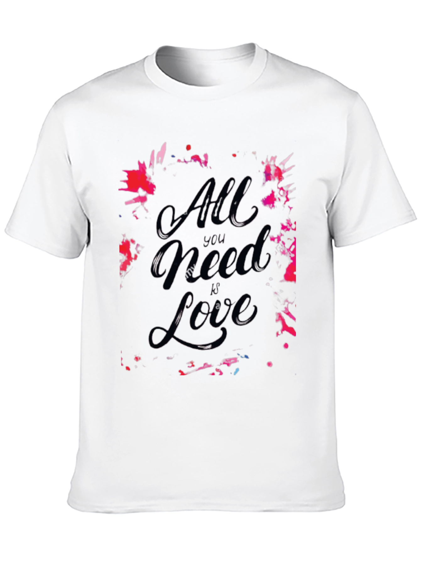 All You Need Is Love Graphic Print Black Tee