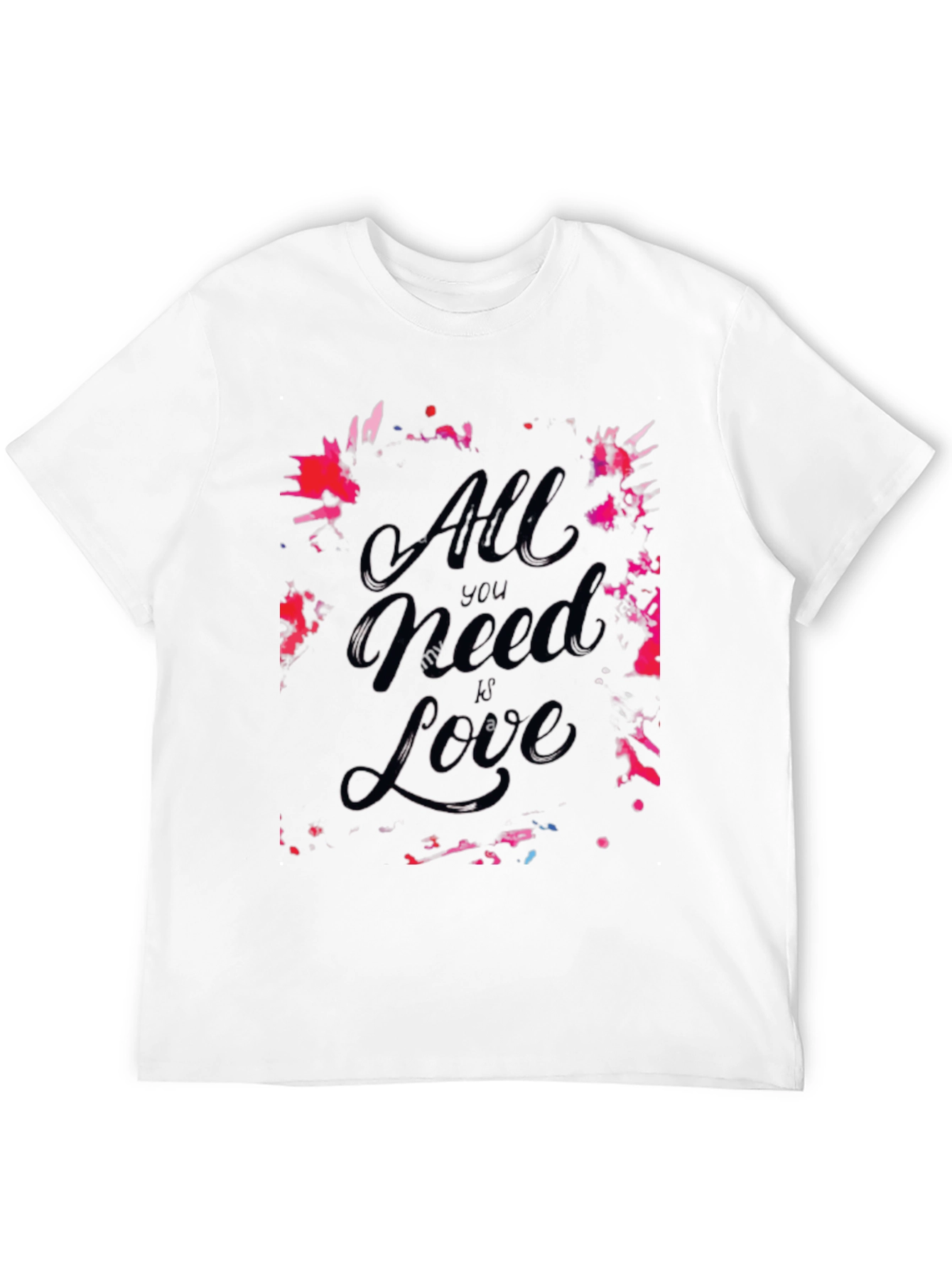 All You Need Is Love Graphic Print Black Tee
