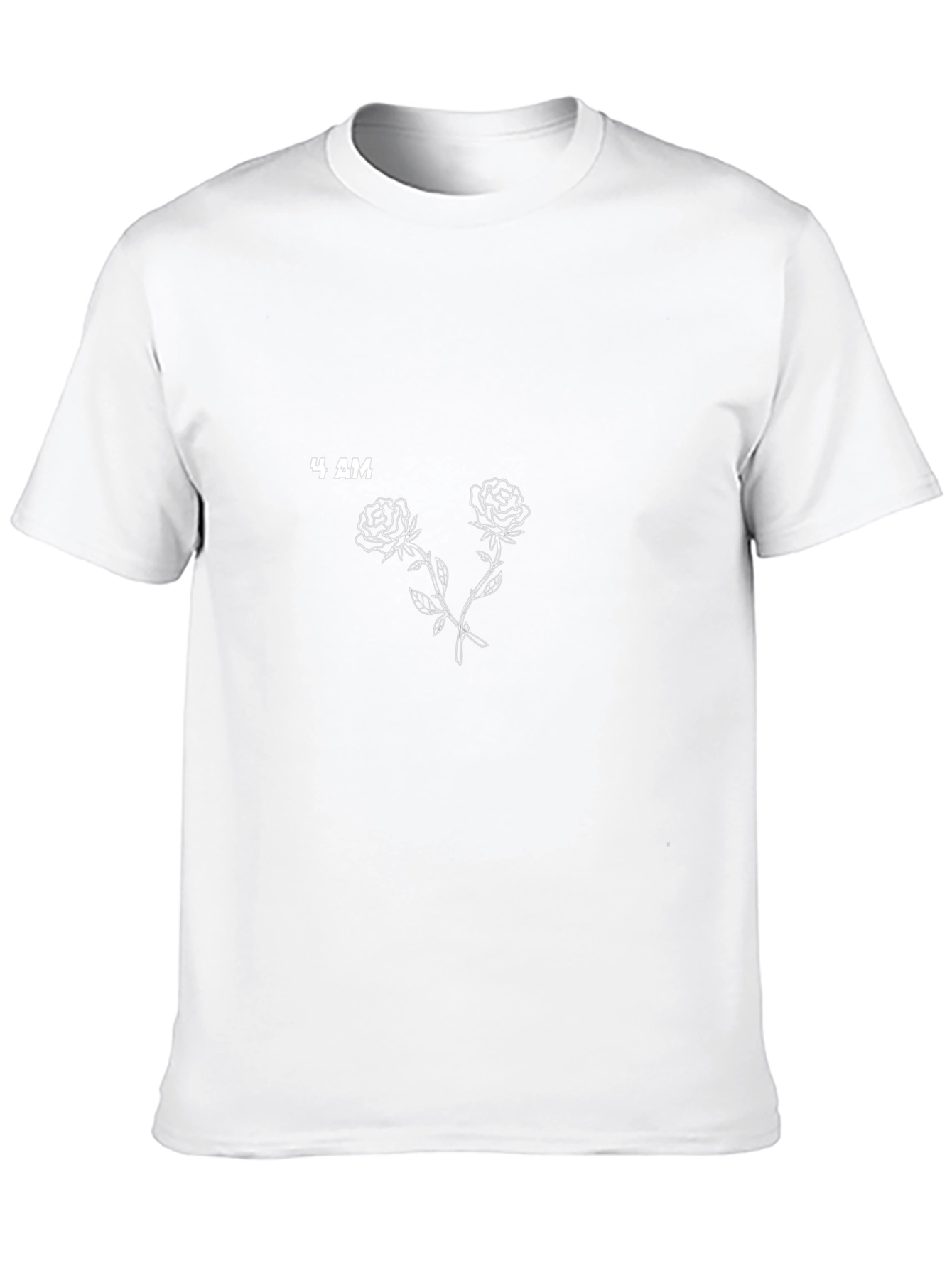 4 AM Roses Graphic Print Black T-Shirt