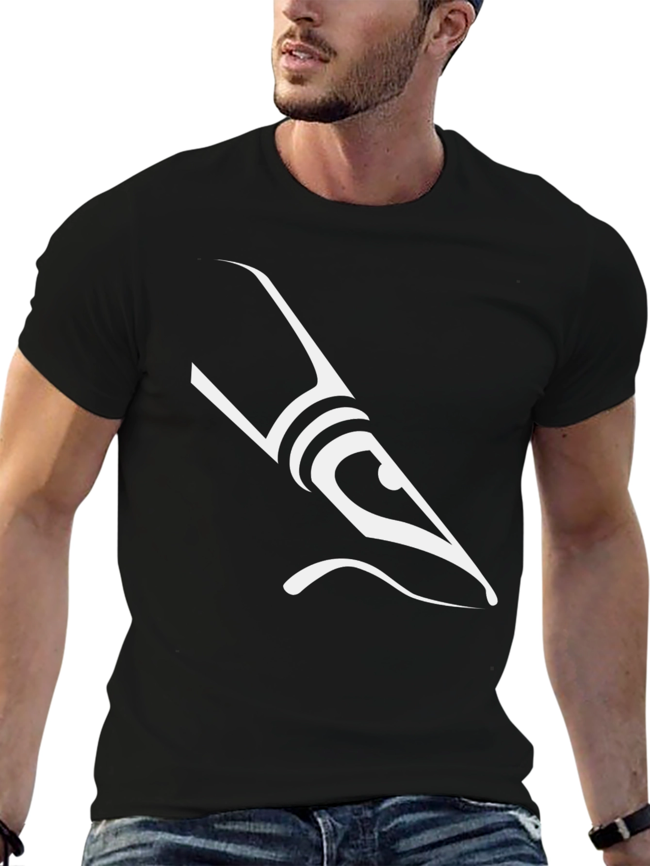 Abstract Minimalist Design Black T-Shirt