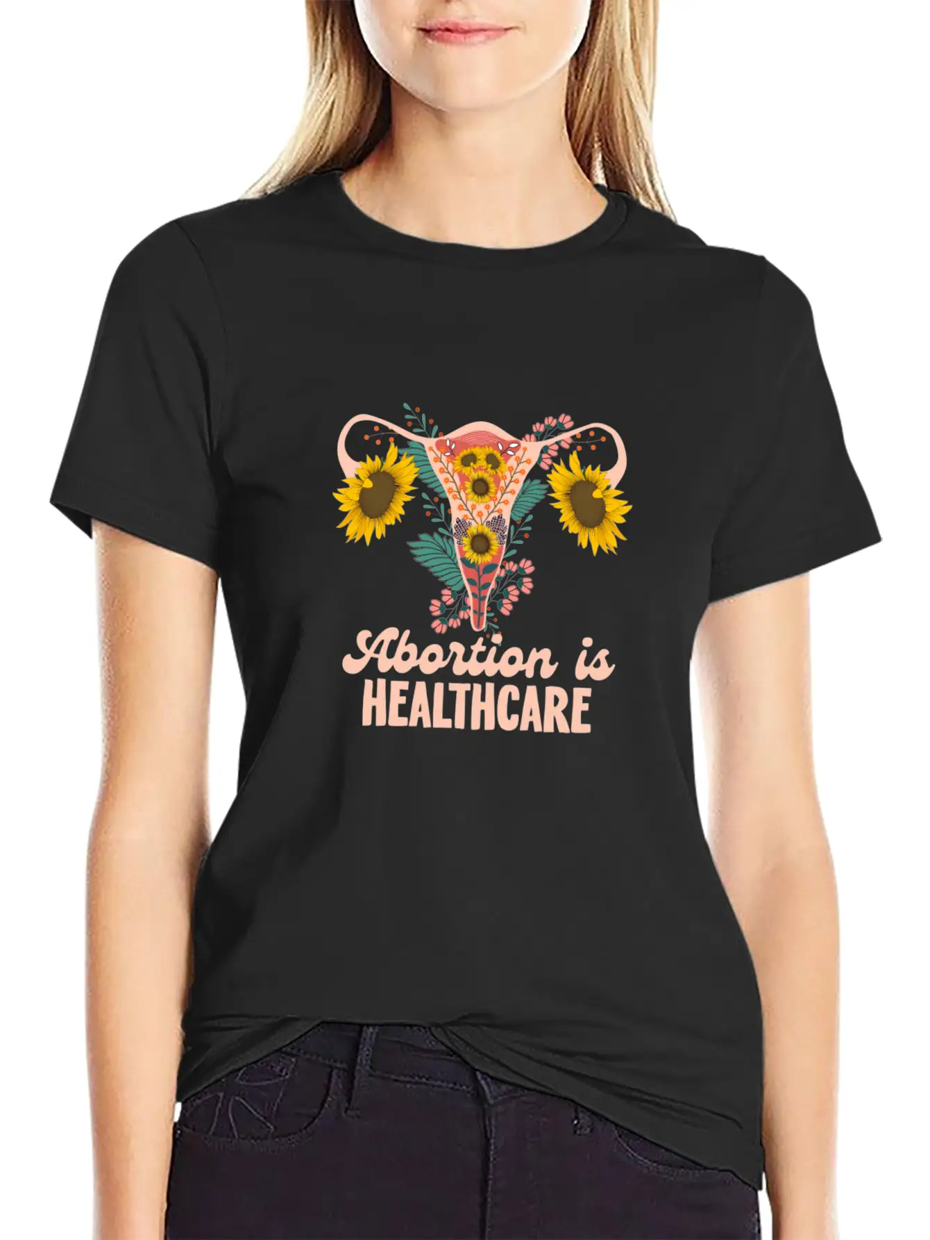 Abortion Is Healthcare Pro Choice Abortion Rights Casual Graphic T-Shirt – Simple And Comfortable Daily Wear