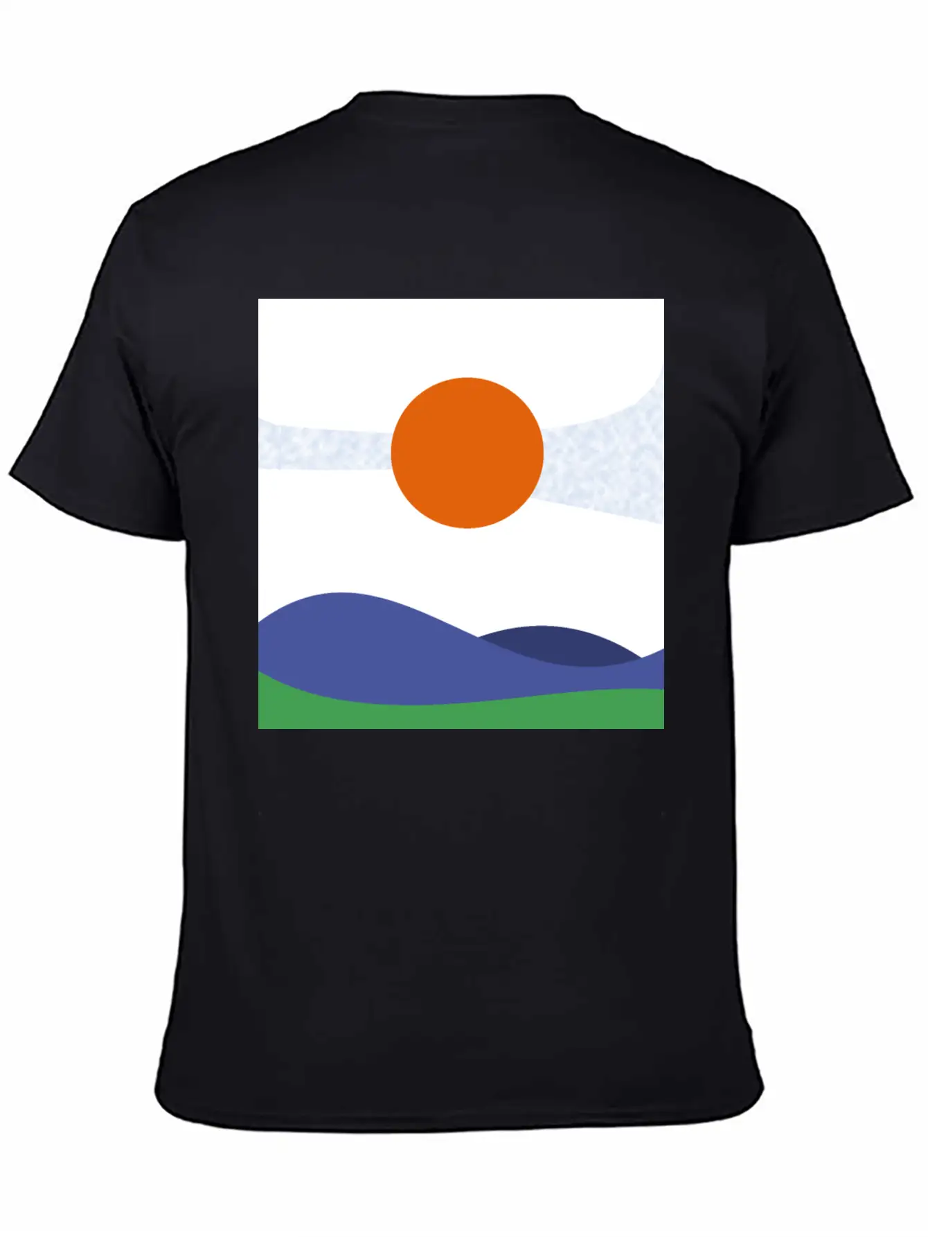 Abstract Landscape, Wall Art, Art Gift, Mountains Casual Graphic T-Shirt – Simple And Comfortable Daily Wear