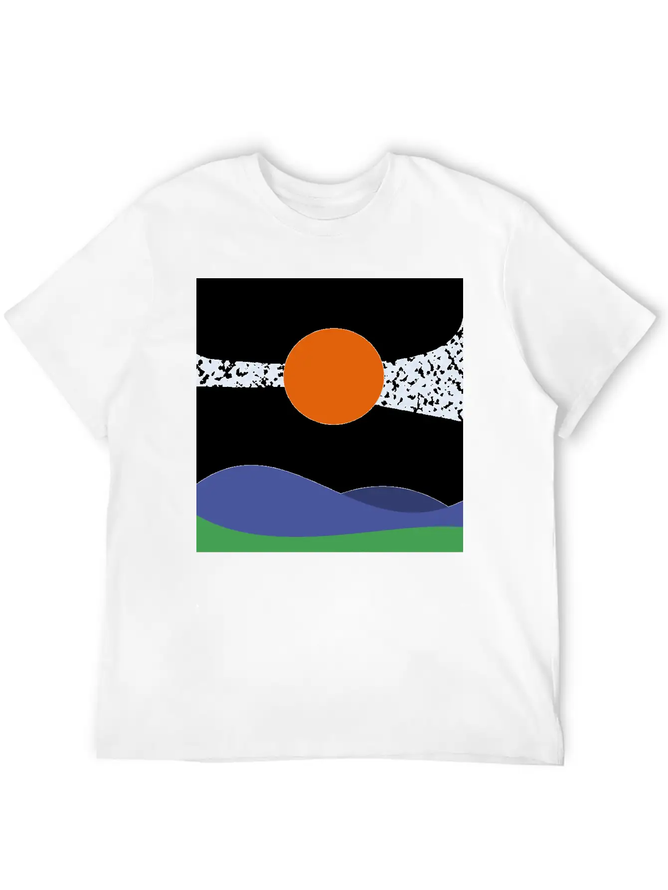 Abstract Landscape, Wall Art, Art Gift, Mountains Casual Graphic T-Shirt – Simple And Comfortable Daily Wear