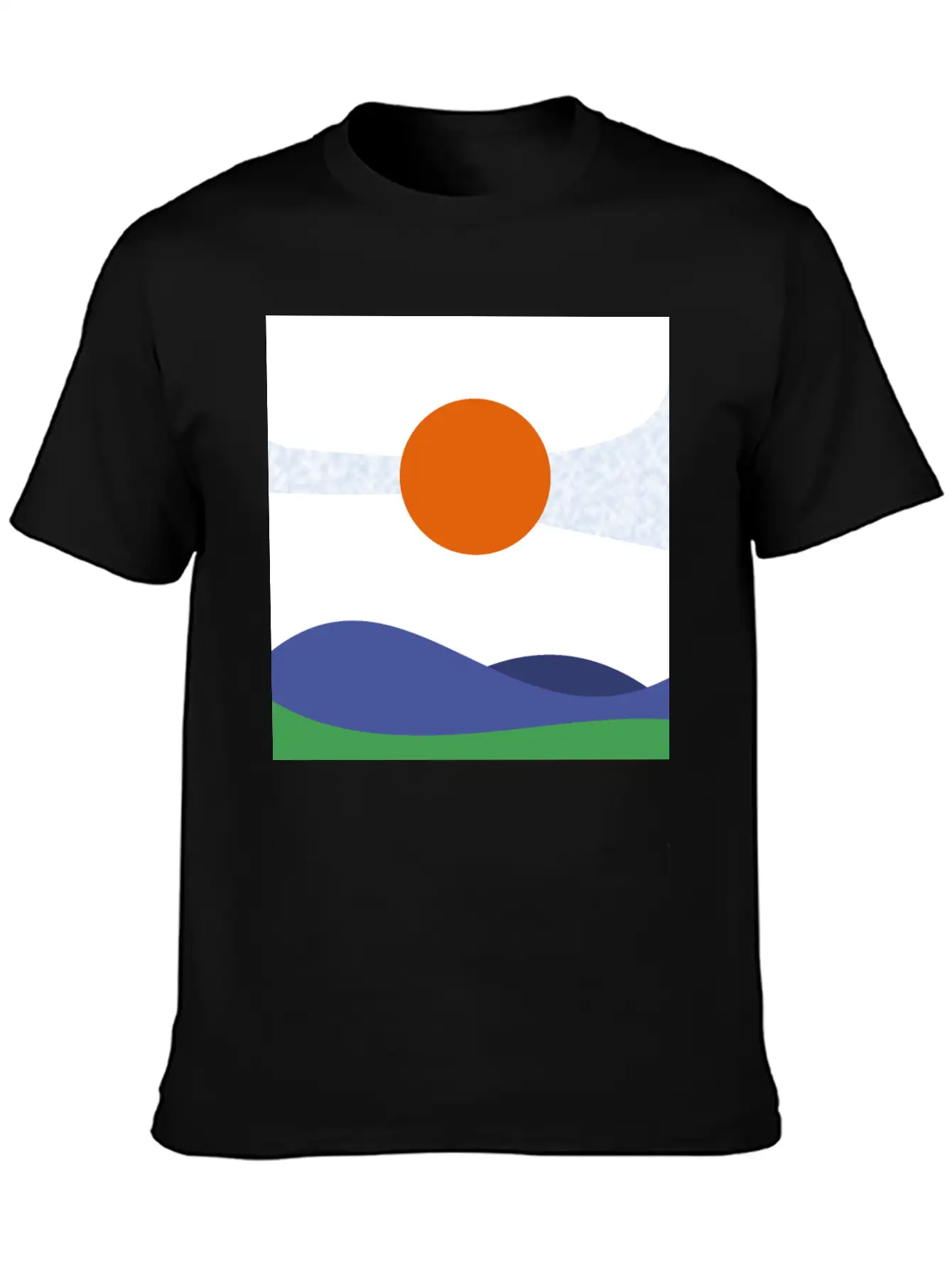 Abstract Landscape, Wall Art, Art Gift, Mountains Casual Graphic T-Shirt – Simple And Comfortable Daily Wear