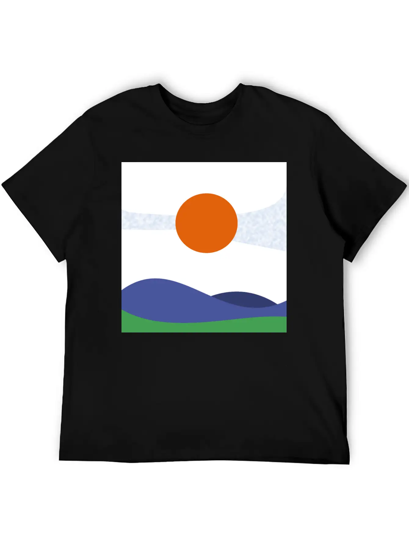 Abstract Landscape, Wall Art, Art Gift, Mountains Casual Graphic T-Shirt – Simple And Comfortable Daily Wear