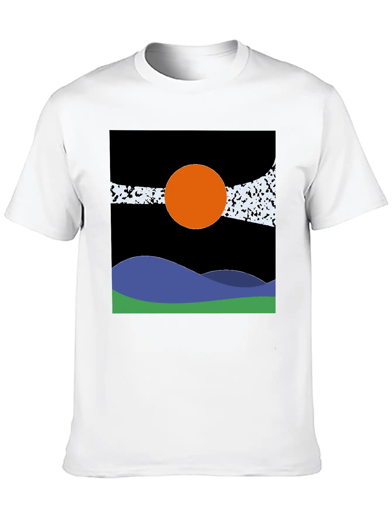 Abstract Landscape, Wall Art, Art Gift, Mountains Casual Graphic T-Shirt – Simple And Comfortable Daily Wear
