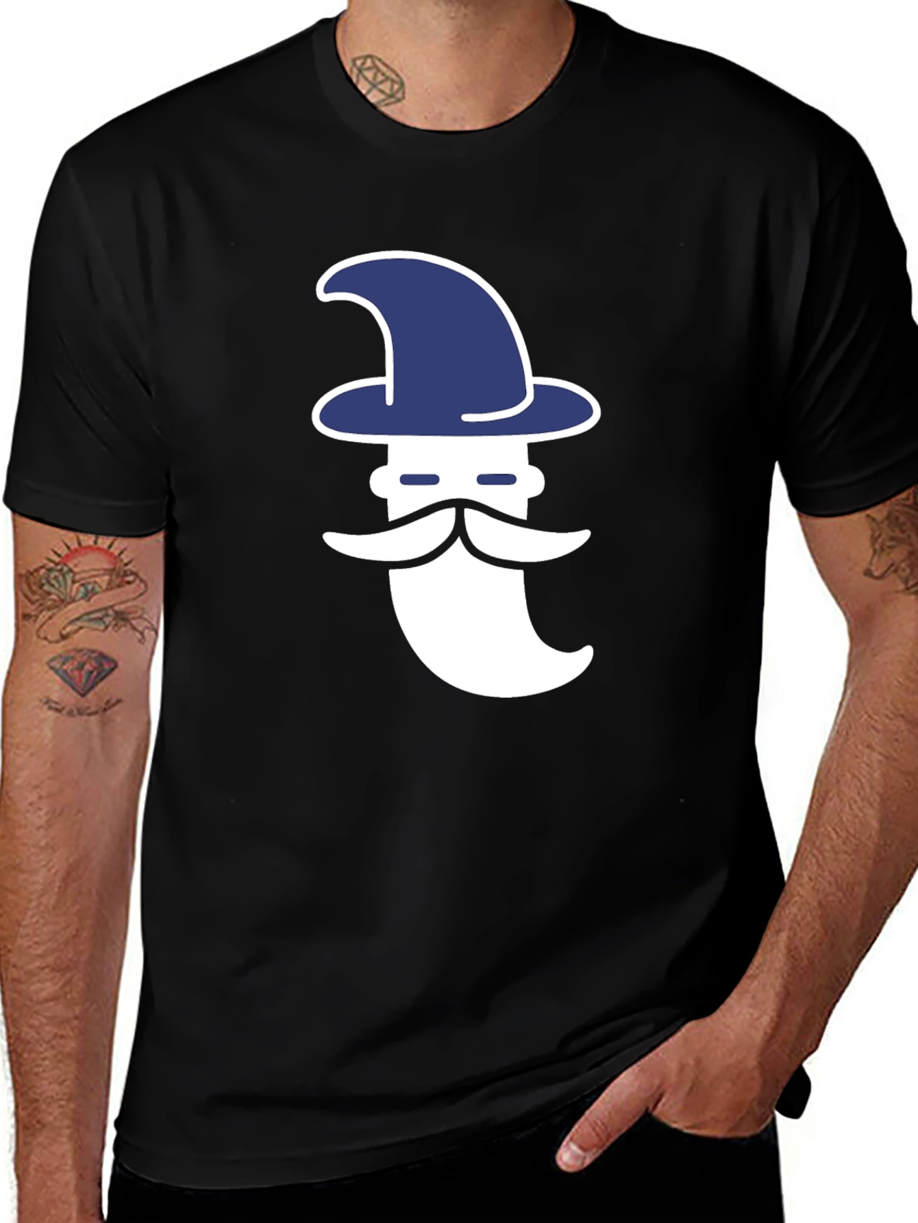 Wizard Graphic Tee - Black Cotton Shirt