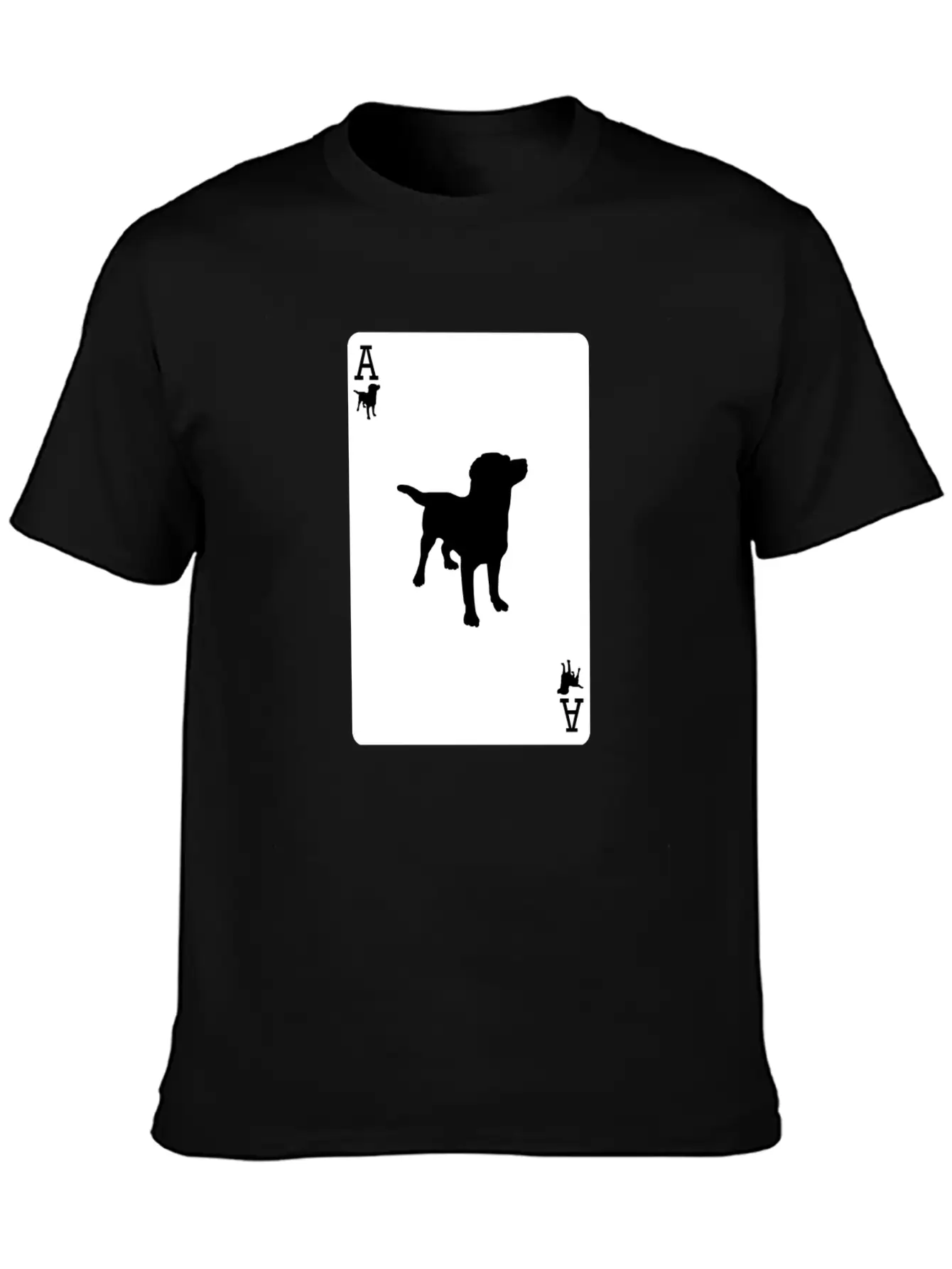 Ace Dog Black Card Casual Graphic T-Shirt – Simple And Comfortable Daily Wear