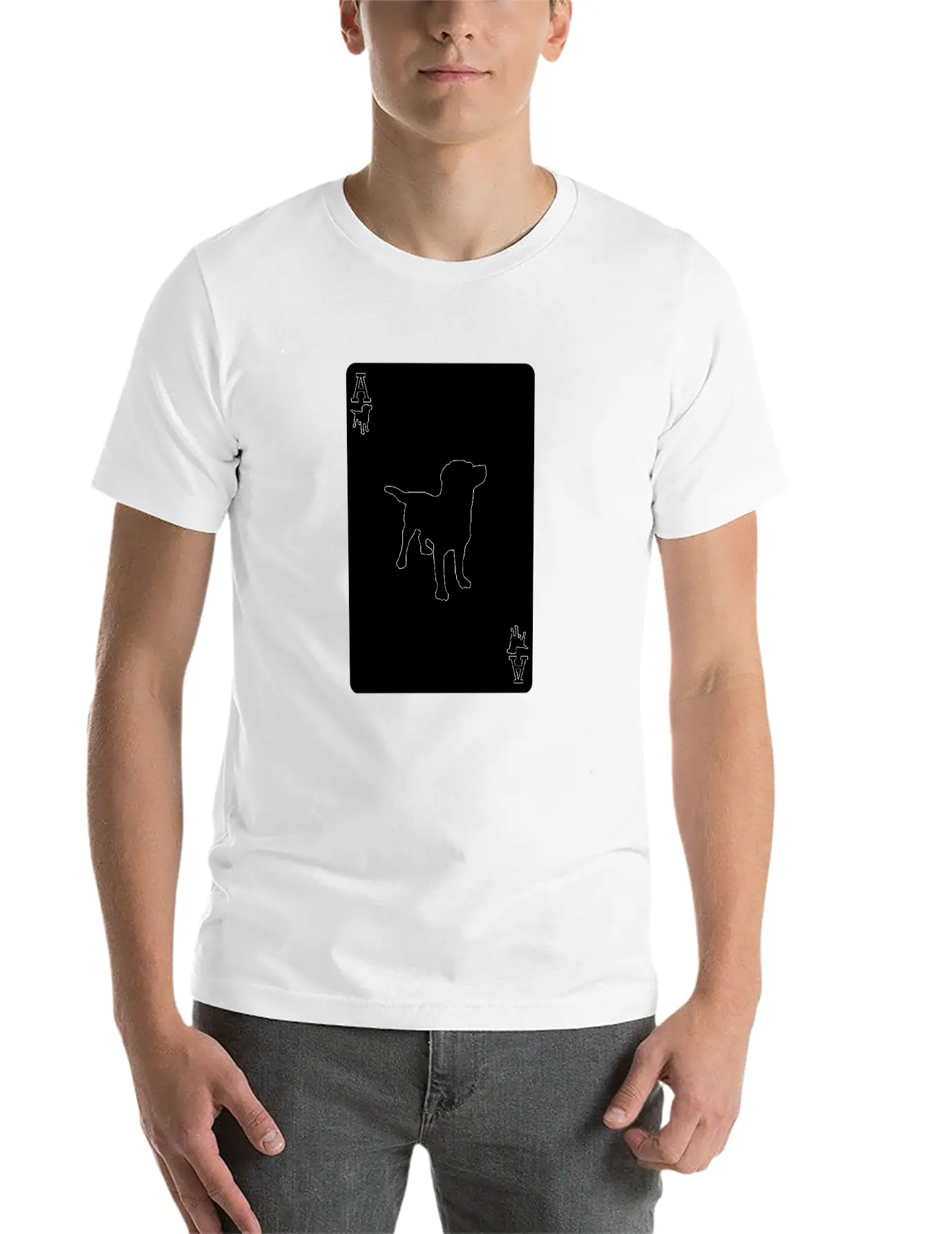 Ace Dog Black Card Casual Graphic T-Shirt – Simple And Comfortable Daily Wear