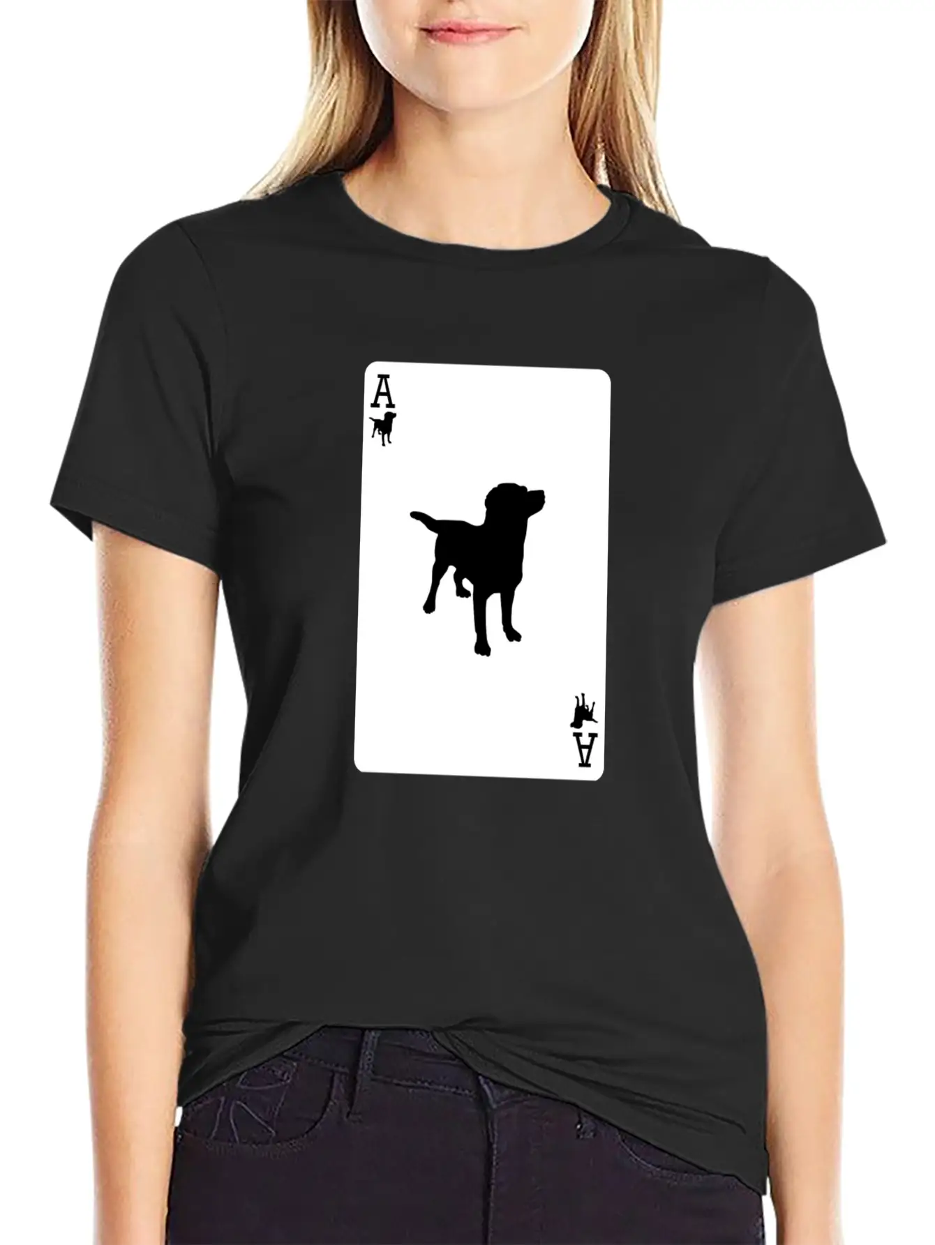 Ace Dog Black Card Casual Graphic T-Shirt – Simple And Comfortable Daily Wear