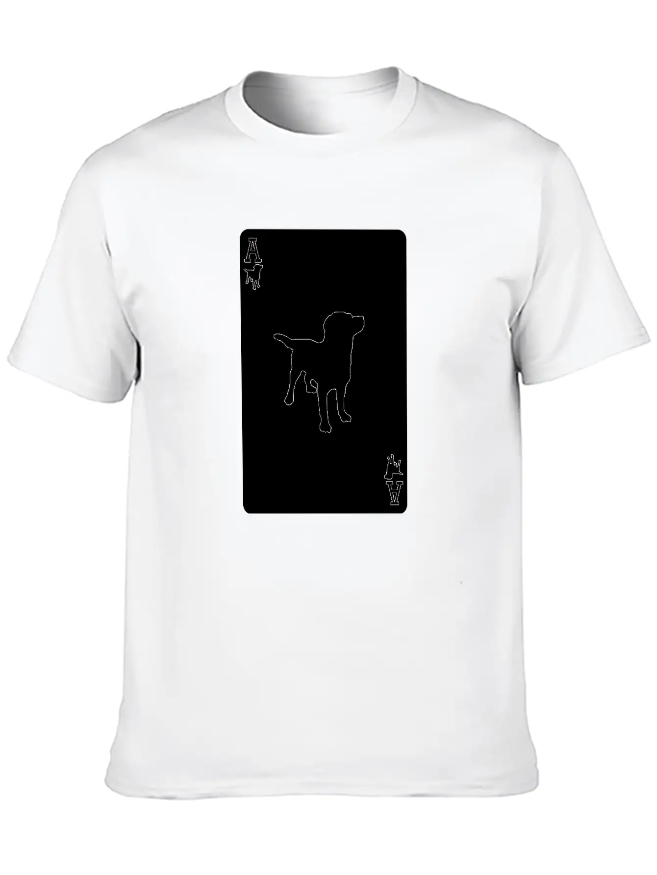 Ace Dog Black Card Casual Graphic T-Shirt – Simple And Comfortable Daily Wear