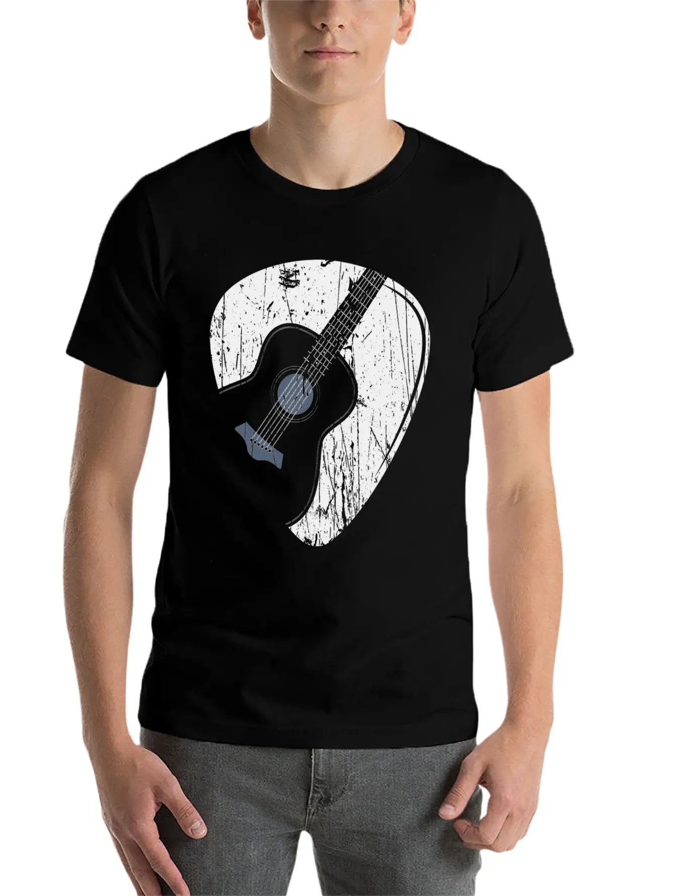 Acoustic Guitar Pick Country Musician Guitarist Casual Graphic T-Shirt – Simple And Comfortable Daily Wear