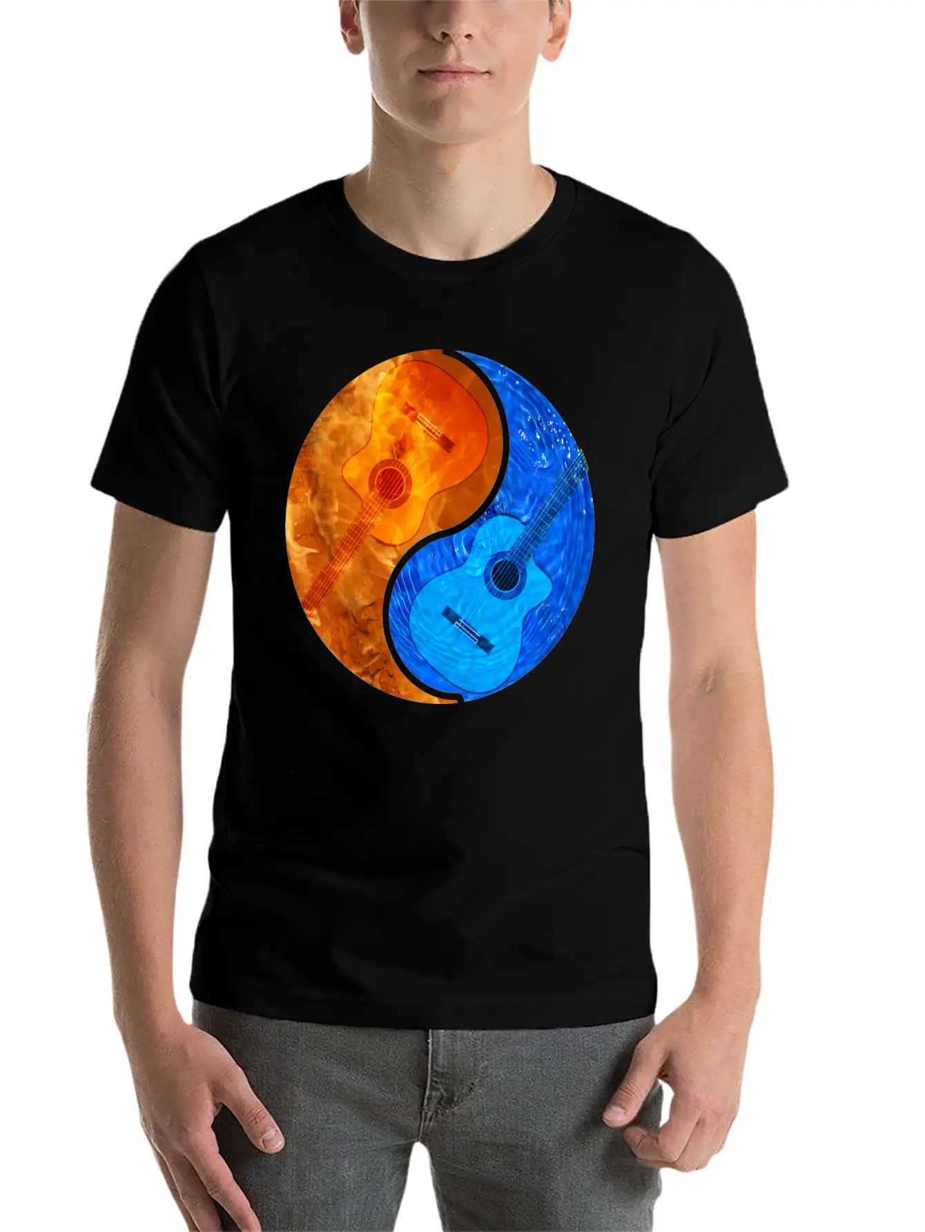 Acoustic Guitar Product - Ying Yang - Gift For Casual Graphic T-Shirt – Simple And Comfortable Daily Wear