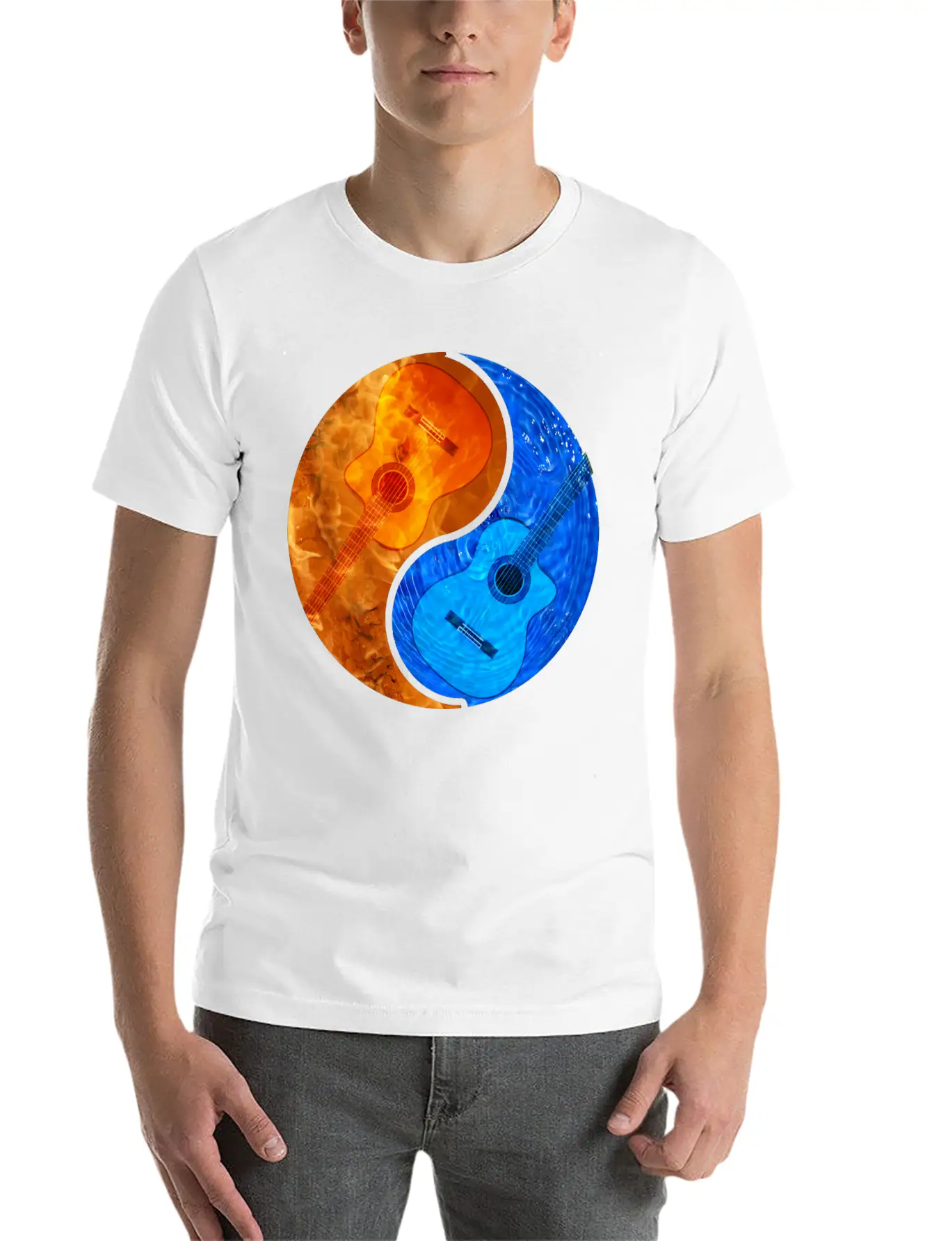 Acoustic Guitar Product - Ying Yang - Gift For Casual Graphic T-Shirt – Simple And Comfortable Daily Wear