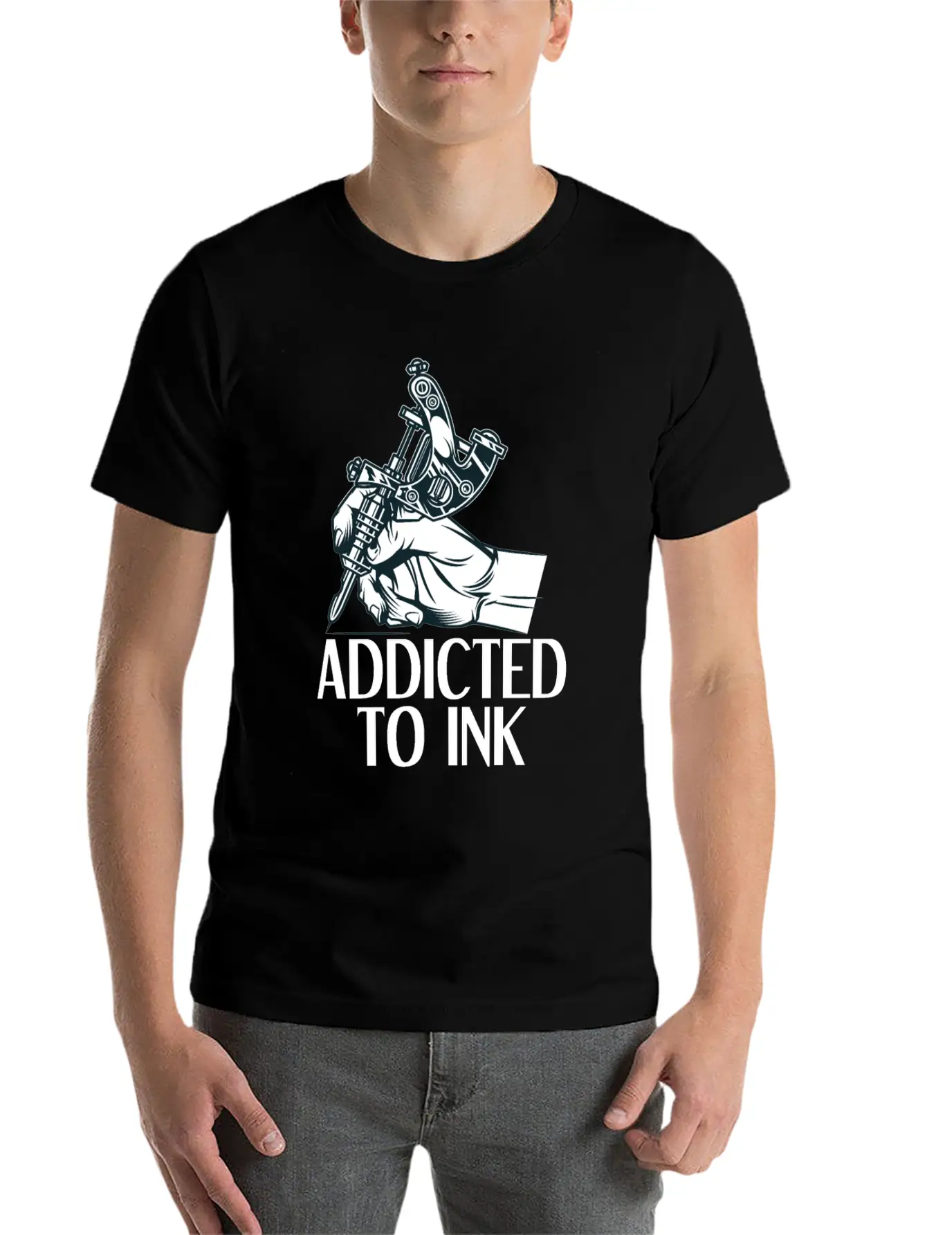 Addicted To Ink Tattoo Tattooist Tattoos Gift Timeless Short Sleeve Tee – Comfy And Minimalist Design