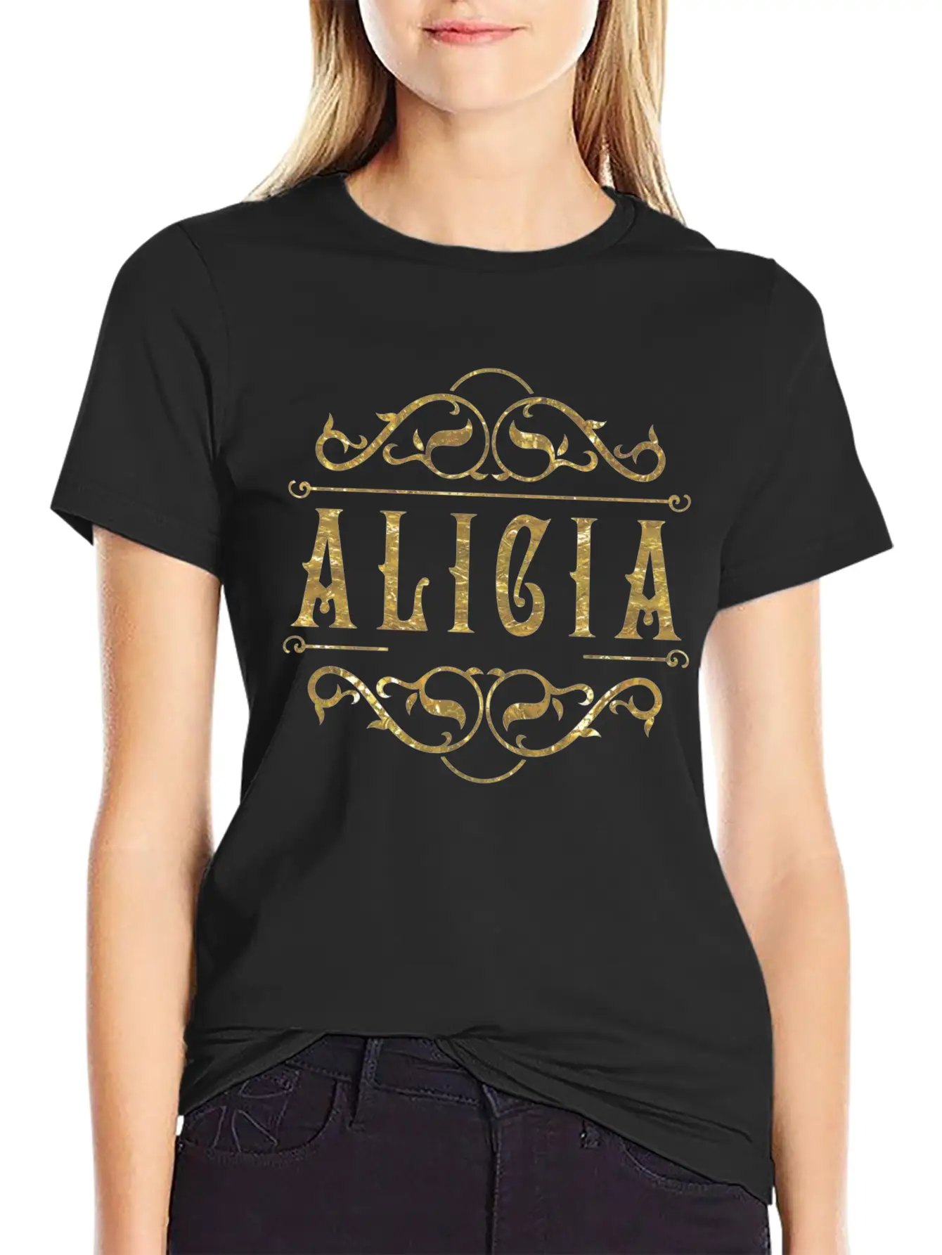 Alicia Gold Timeless Short Sleeve Tee – Comfy And Minimalist Design