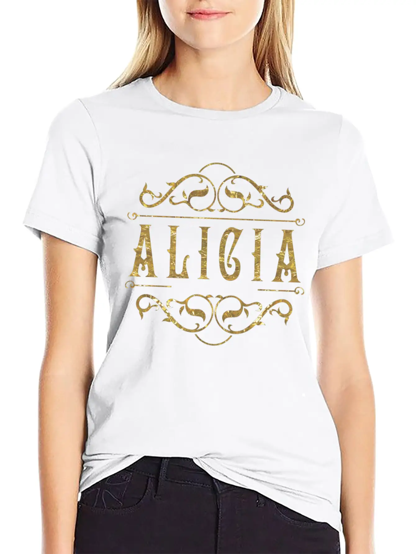 Alicia Gold Timeless Short Sleeve Tee – Comfy And Minimalist Design