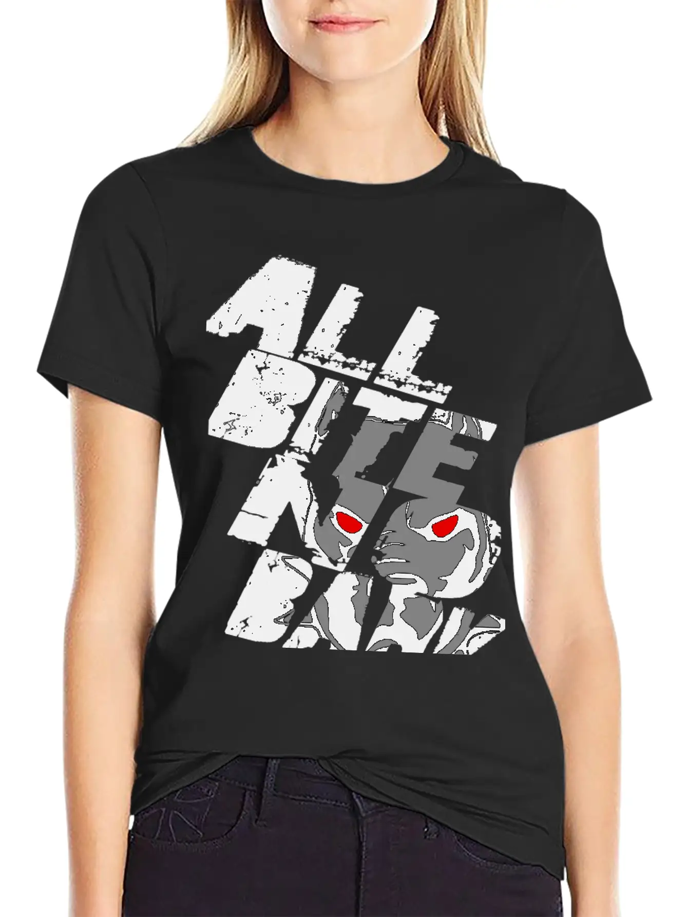 All Bite No Bark See Through Black Timeless Short Sleeve Tee – Comfy And Minimalist Design